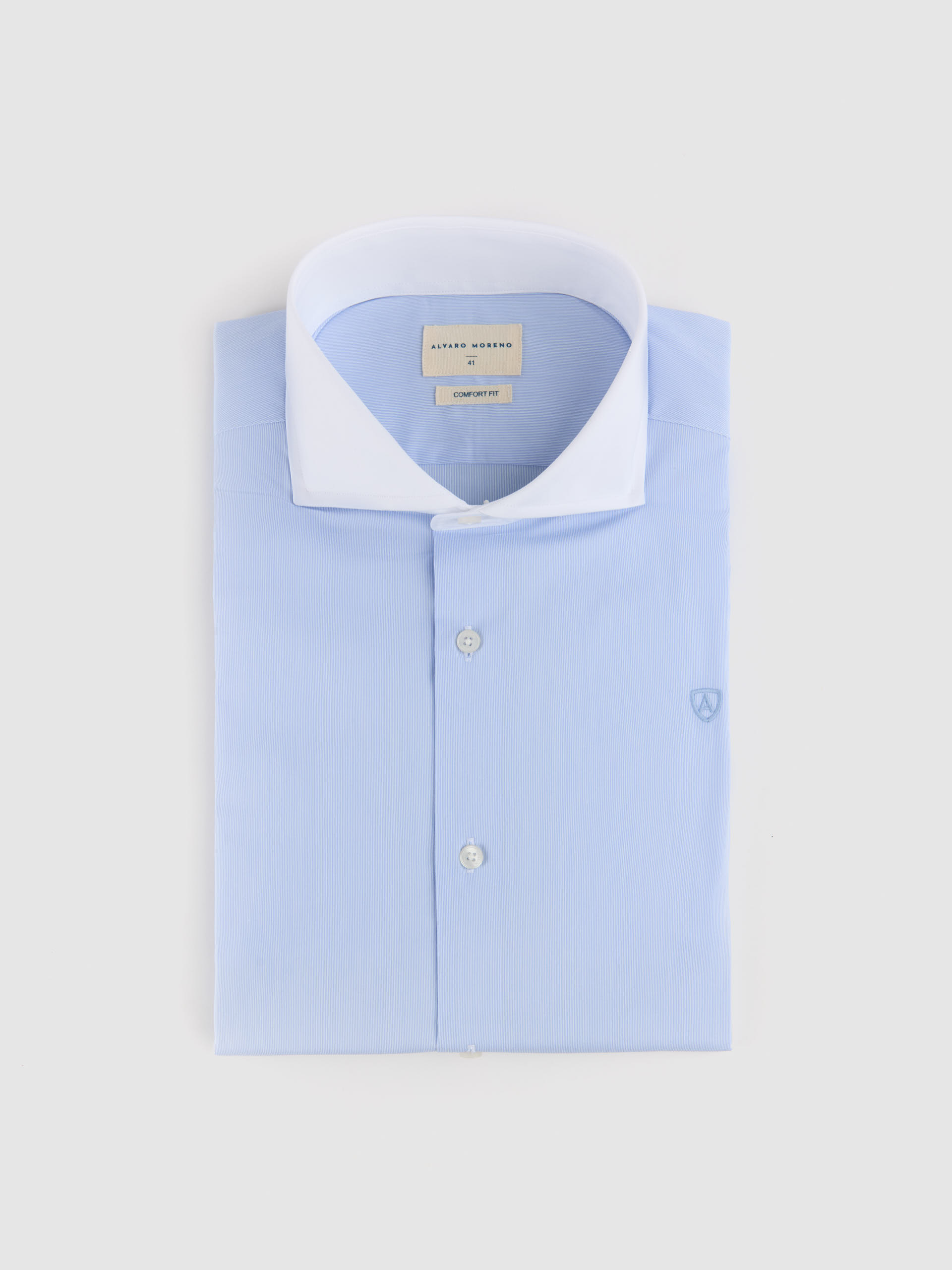 CAMISA MIL RAYAS C.BLANCO CELESTE
