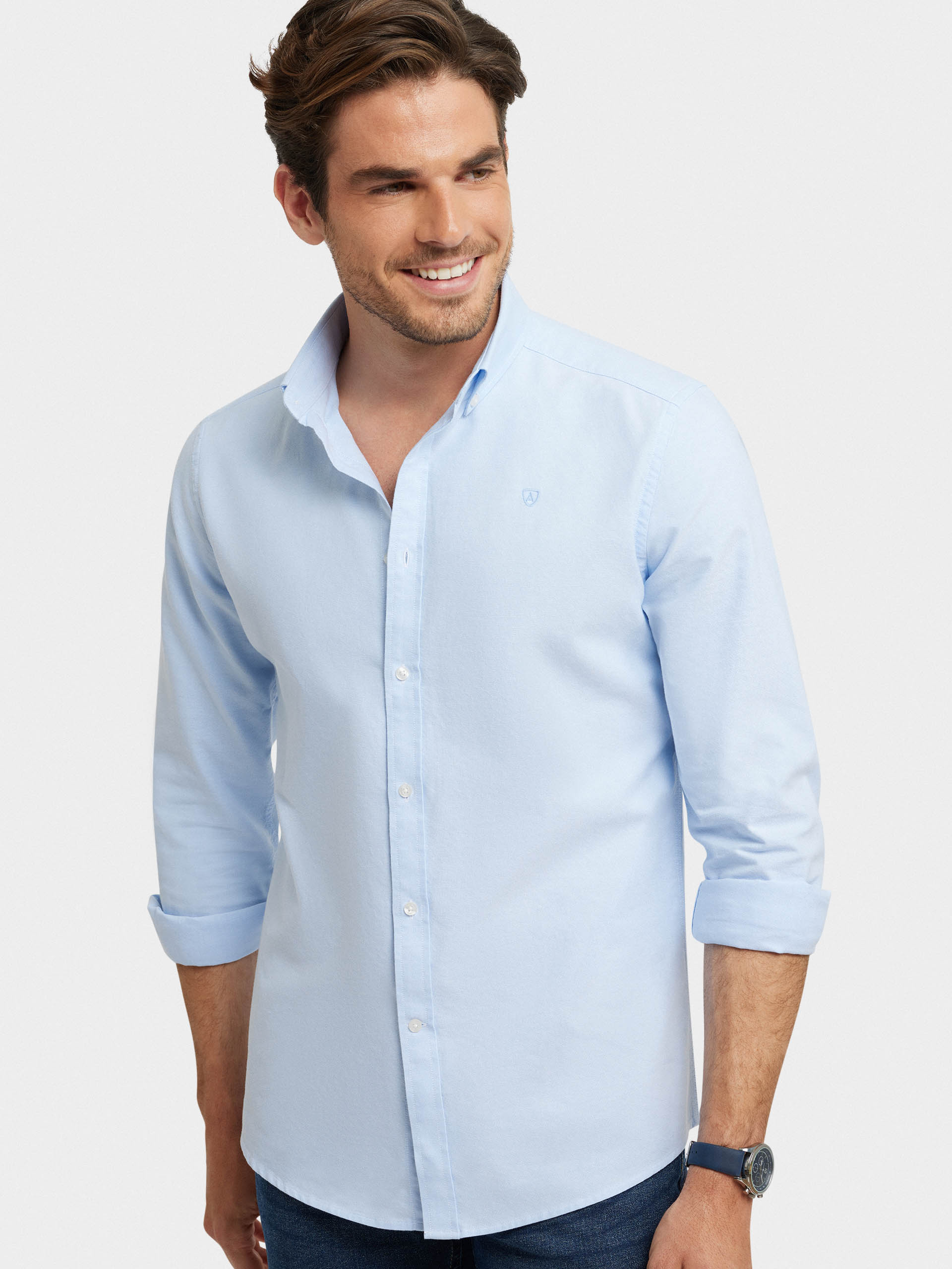 Camisa best sale oxford azul