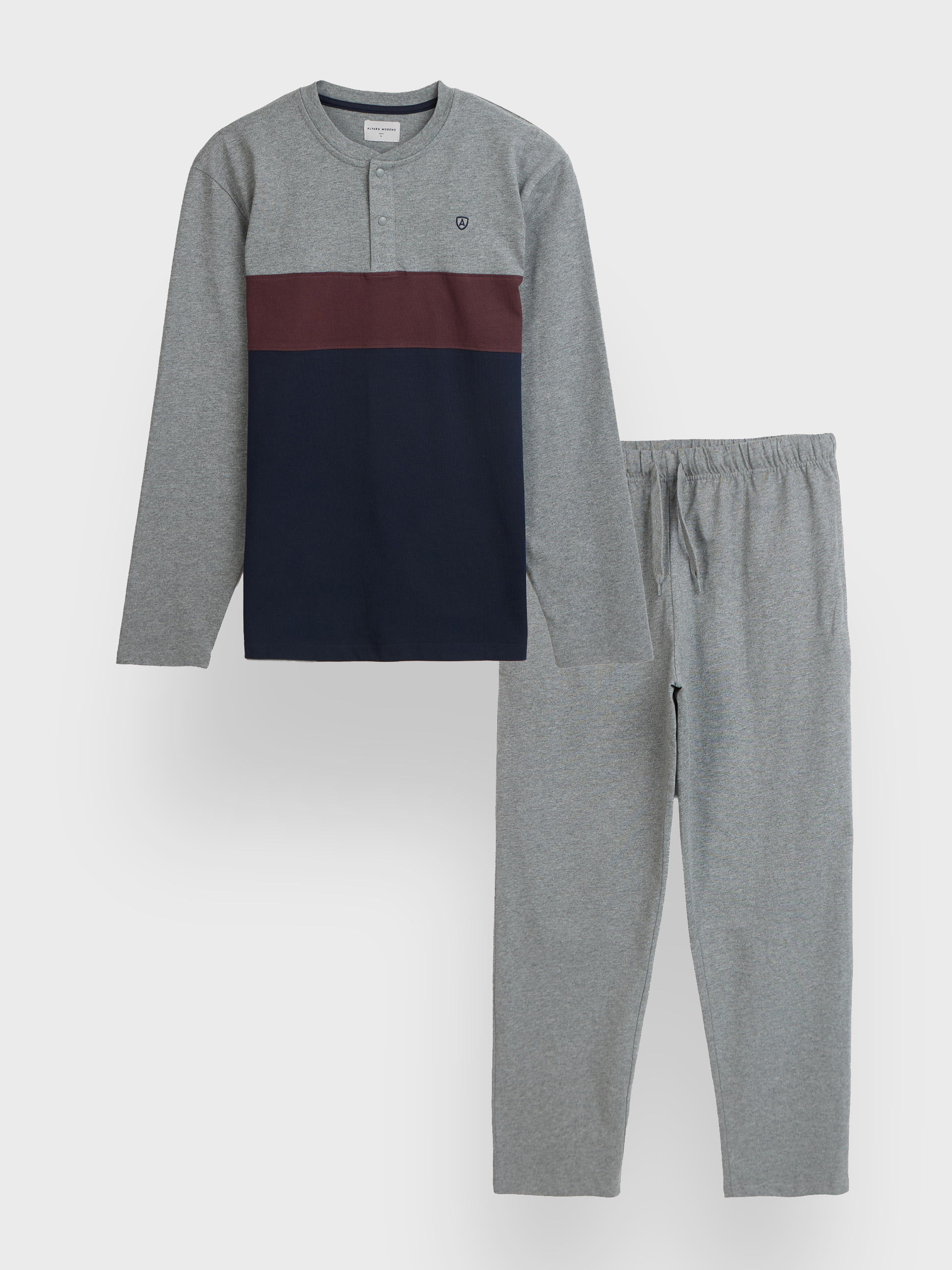 PIJAMA BLOQUE GRIS