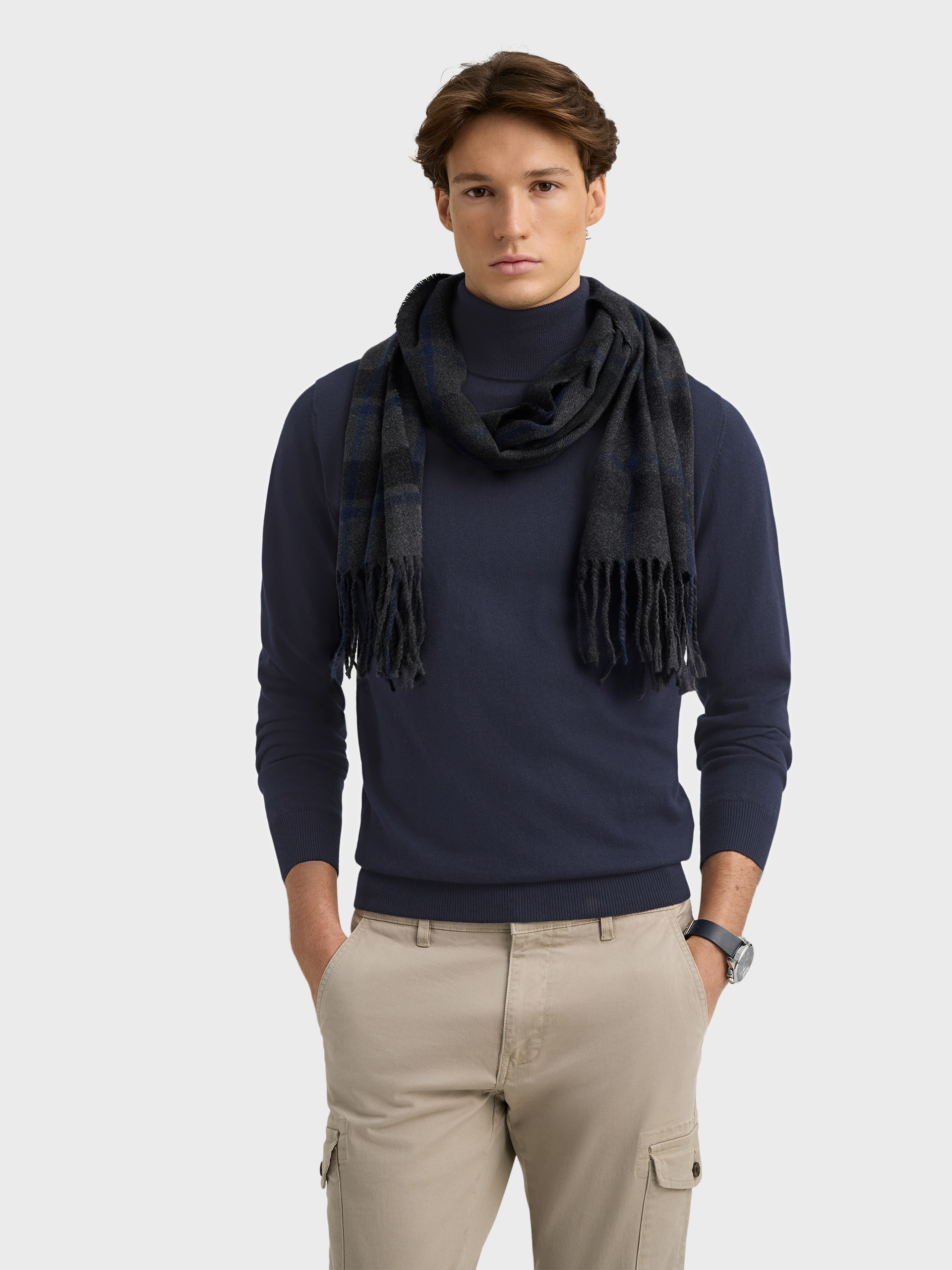 JERSEY ROLL COLLAR AZUL MARINO