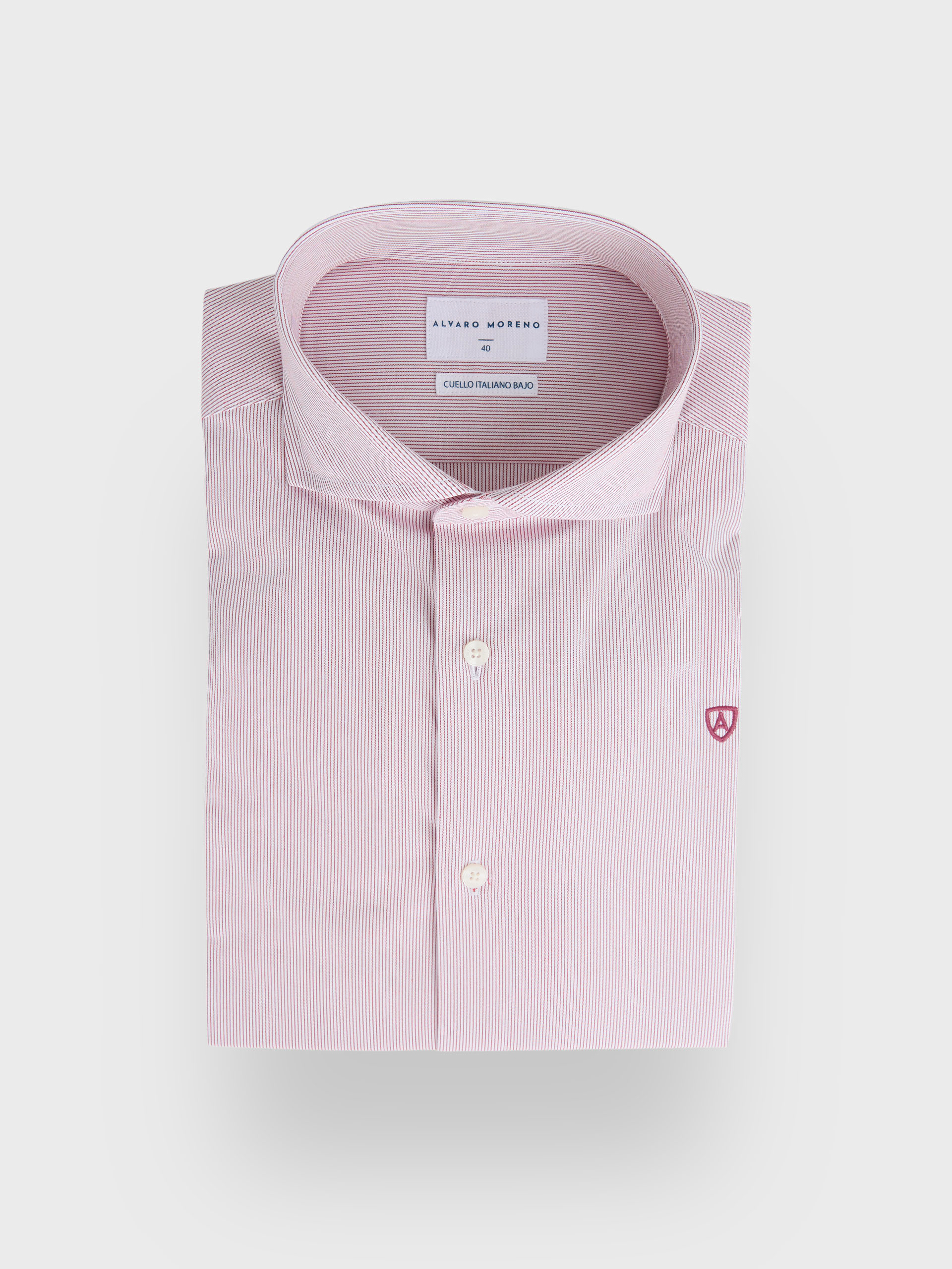 CAMISA VESTIR 500 RAYAS ROJO
