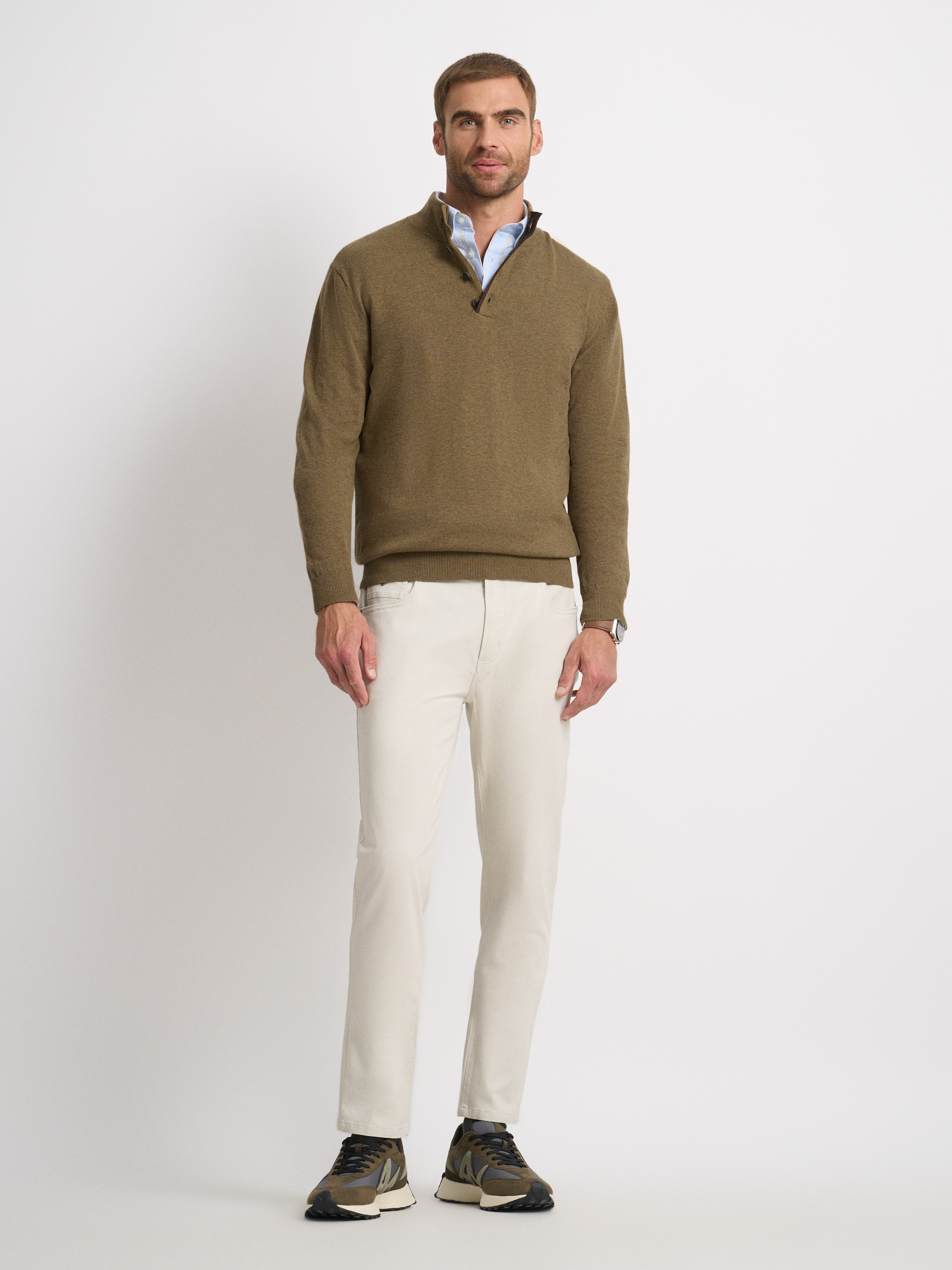 JERSEY BUTTON COLLAR CAMEL
