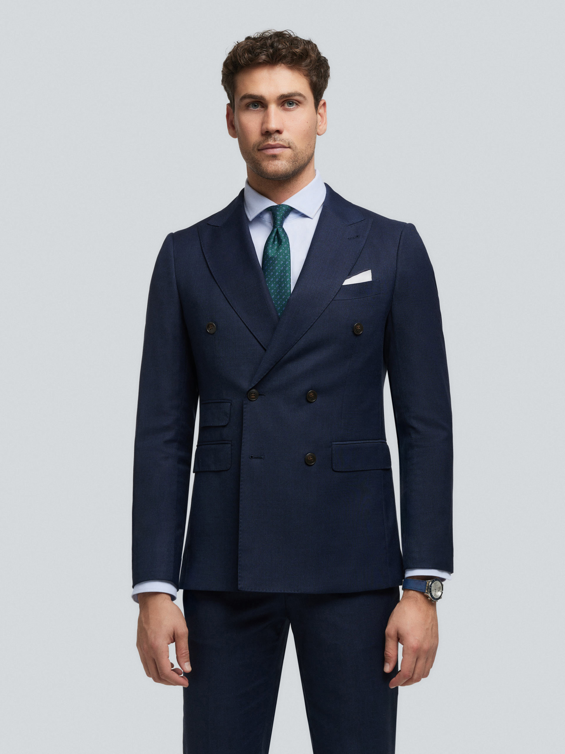 AMERICANA FIL A FIL CRUZADO AZUL MARINO