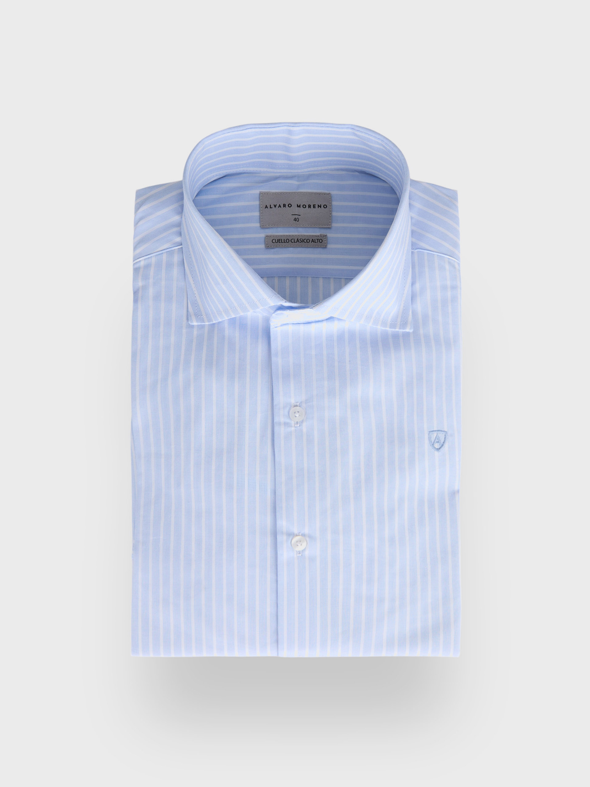 CAMISA ROMA RAYAS CELESTE