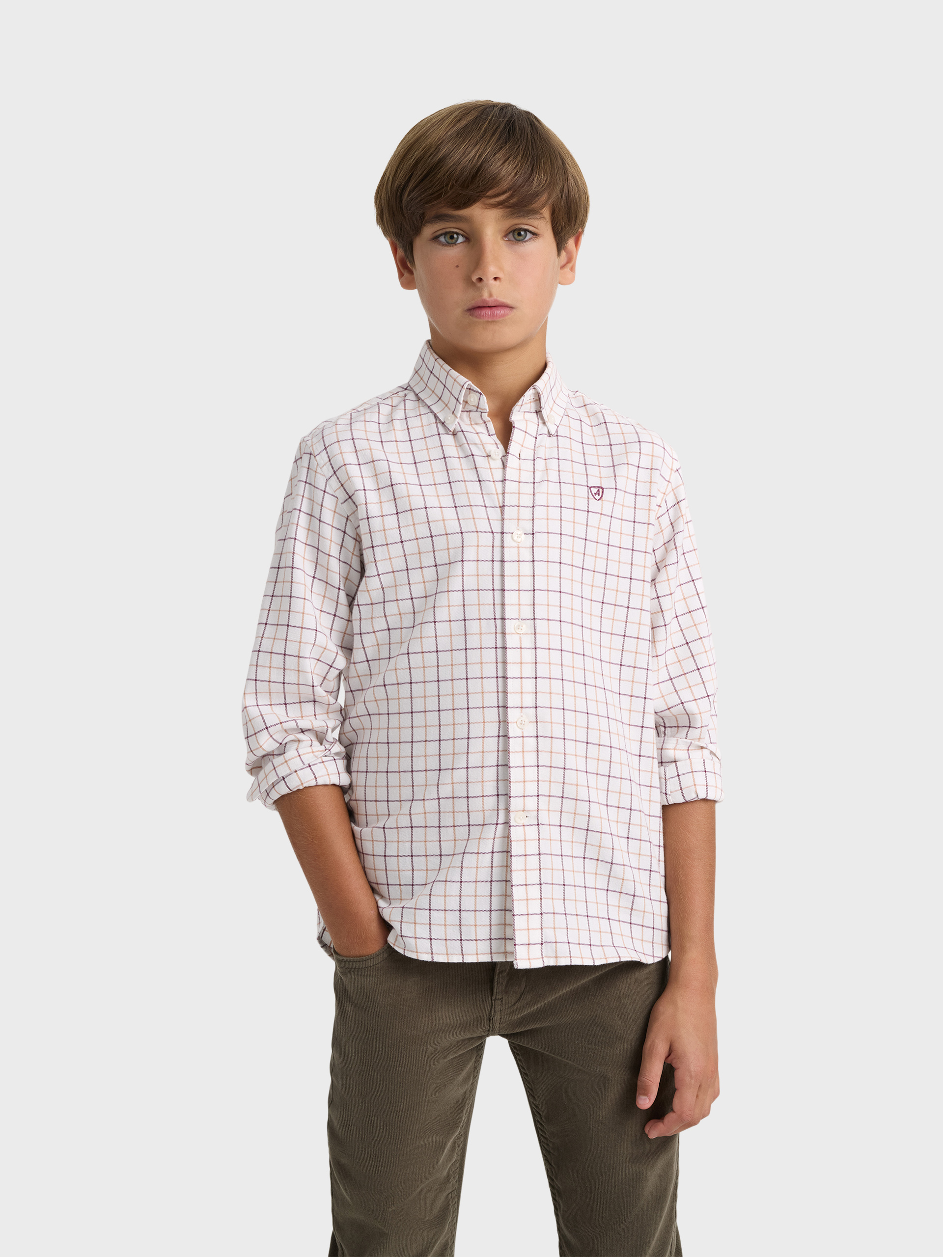 CAMISA FLANNEL CHECKS KIDS BURDEOS