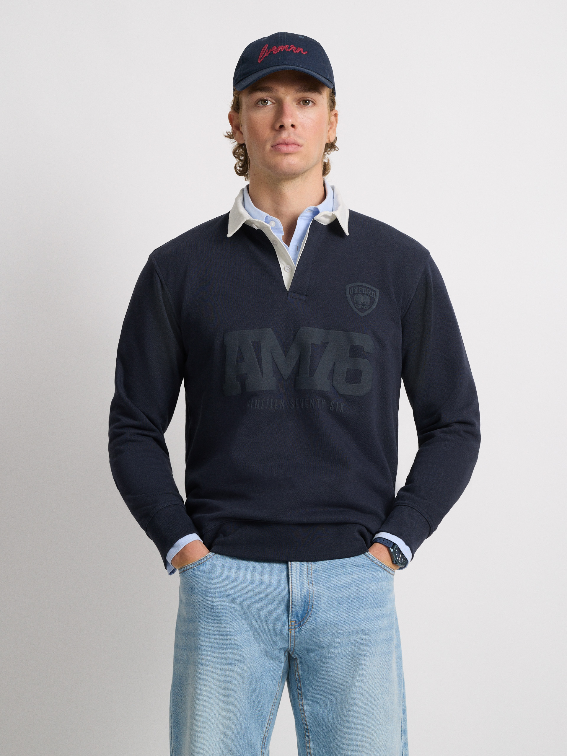 SUDADERA POLO AM1976 AZUL MARINO