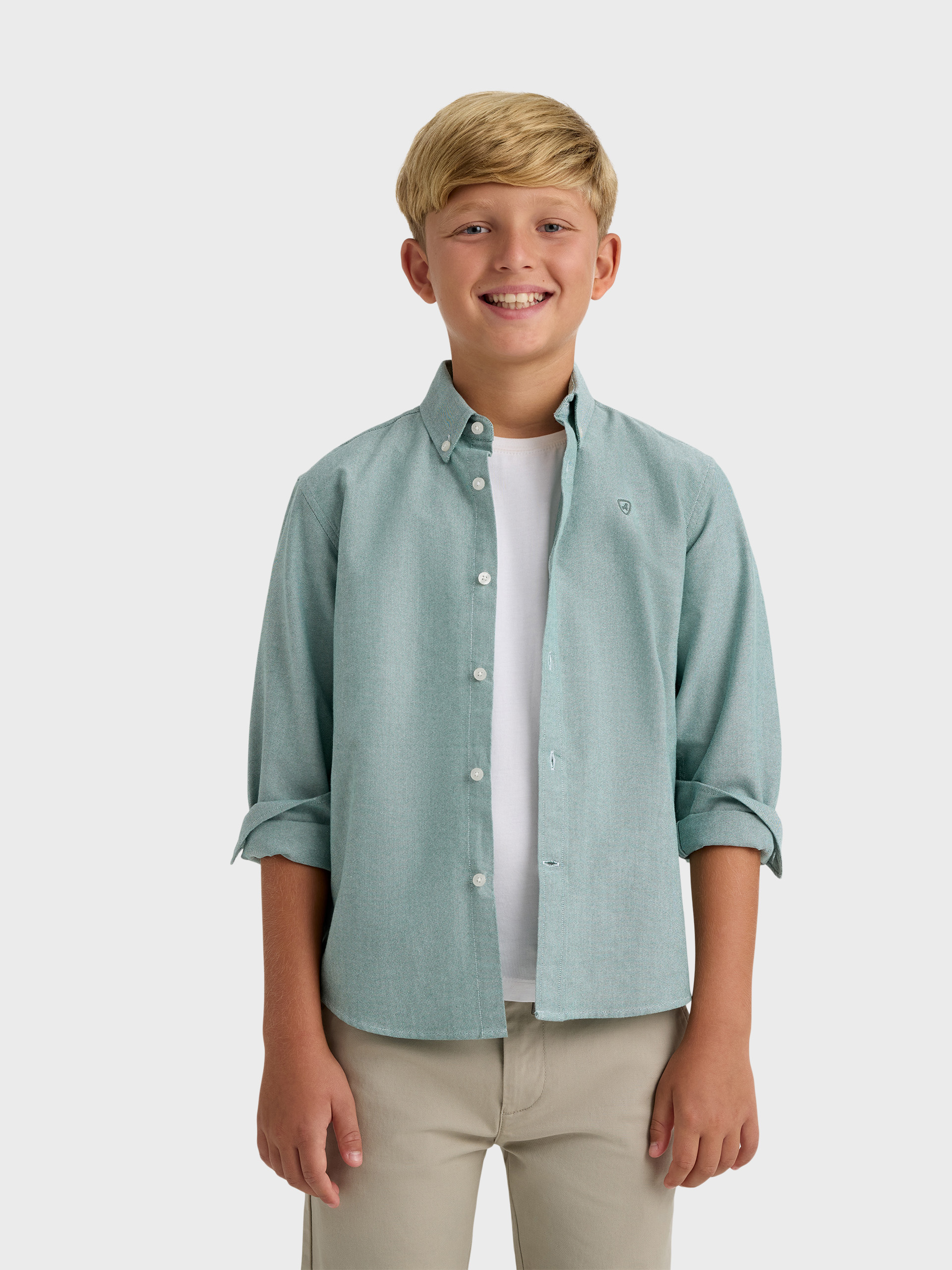 CAMISA OXFORD SOLID KIDS VERDE
