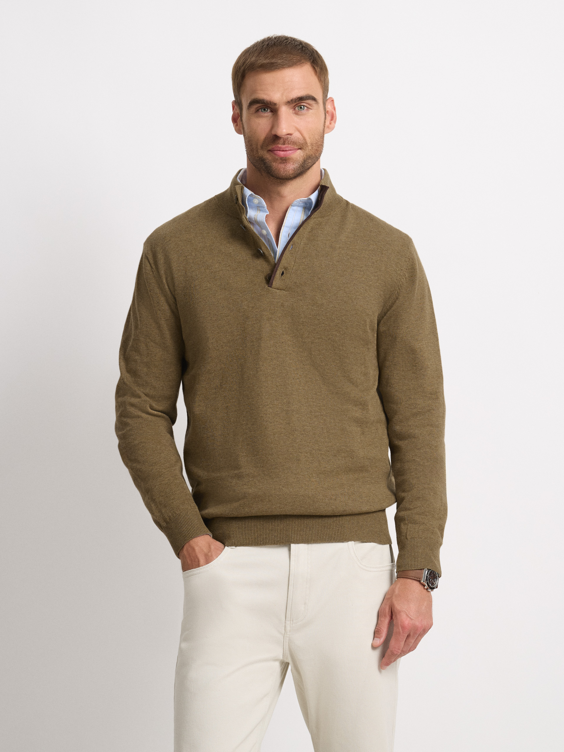 JERSEY BUTTON COLLAR