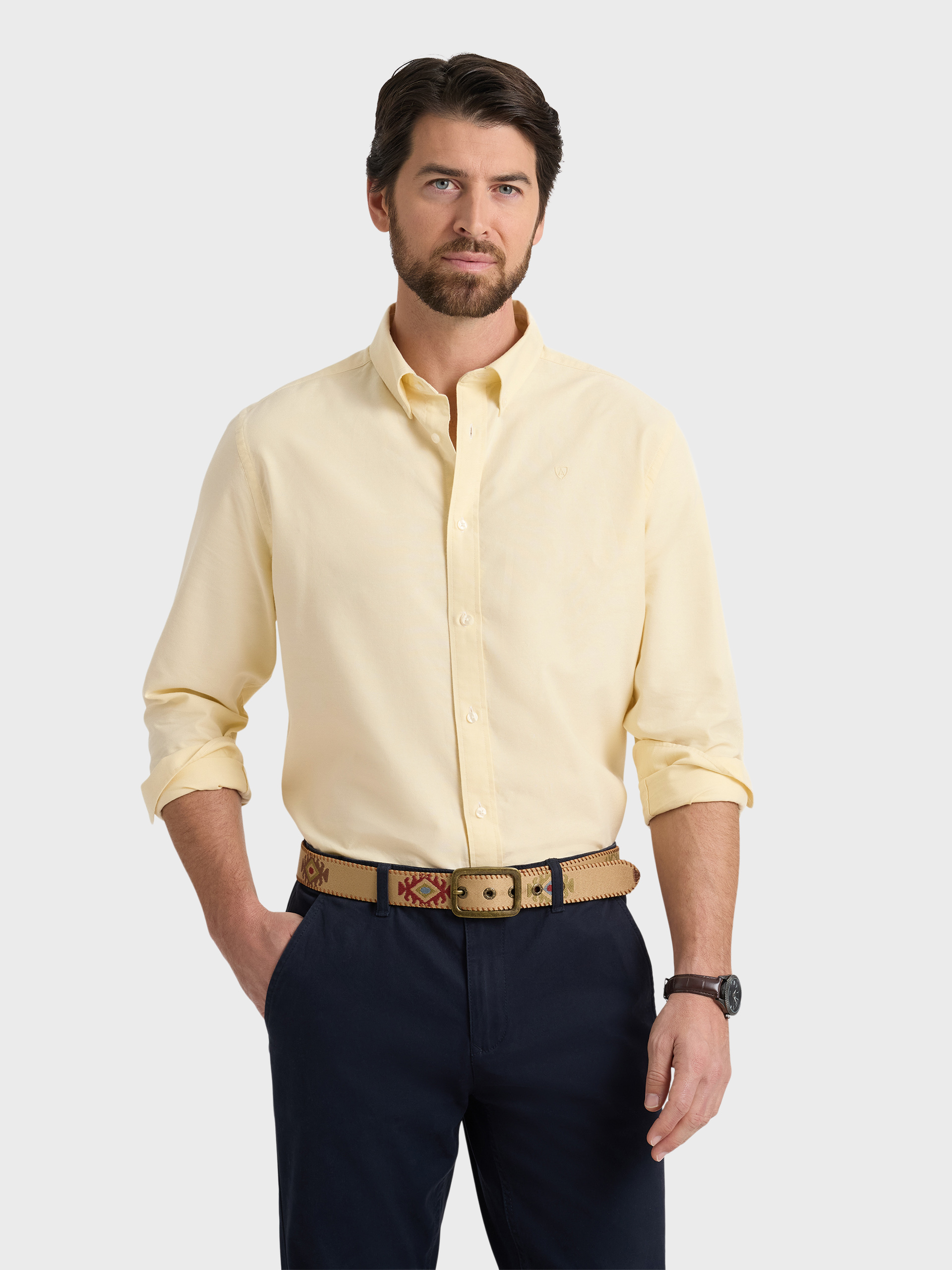 CAMISA OXFORD SOLID AMARILLO