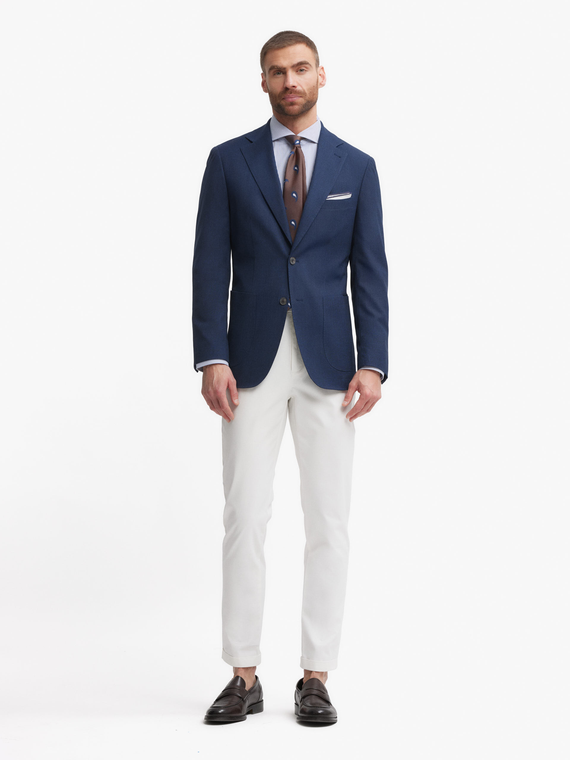 Americana Azul Blazer Azul Con Pantalon Gris Outfit Camisa Para