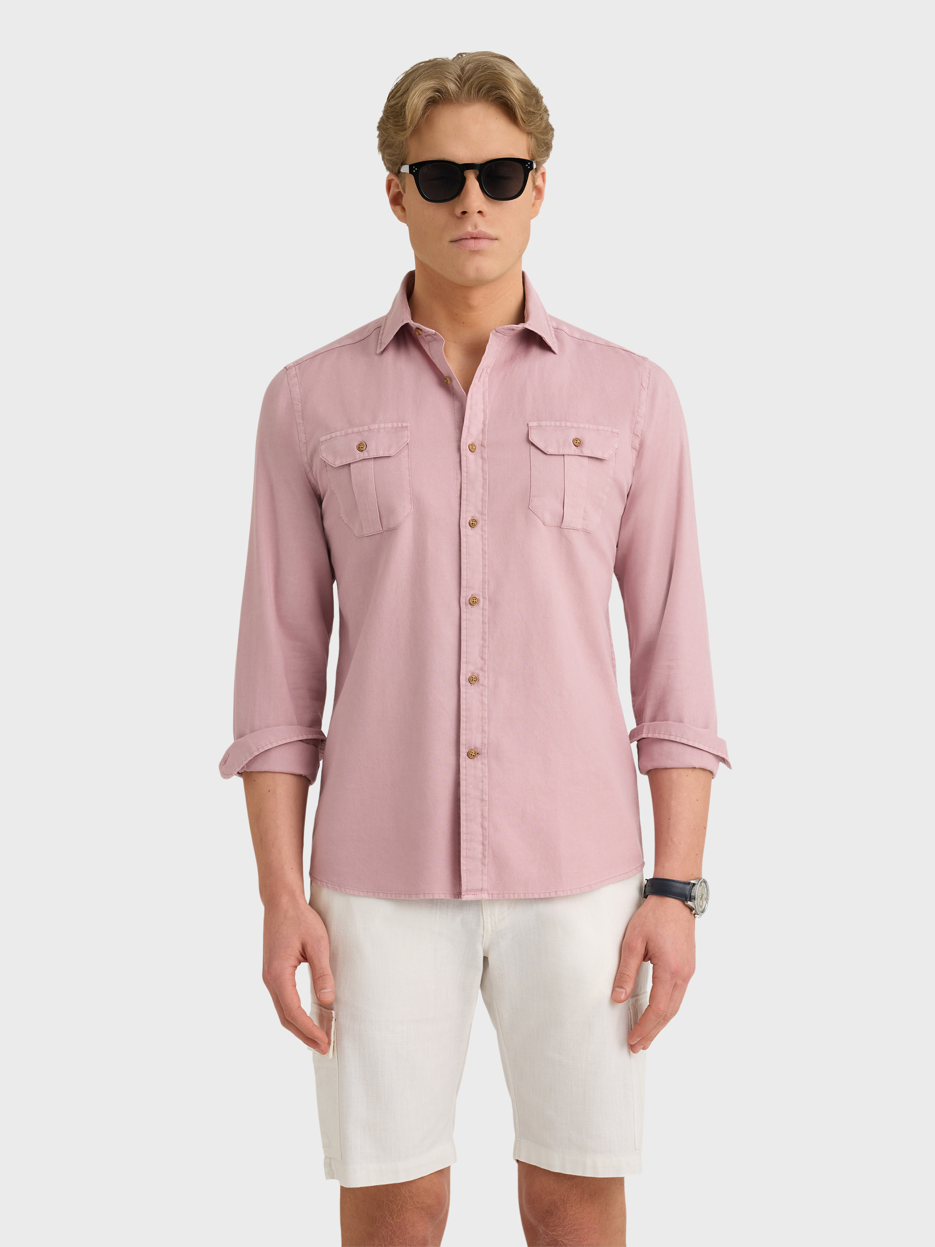 CAMISA PANAMA BOLSILLOS ROSA