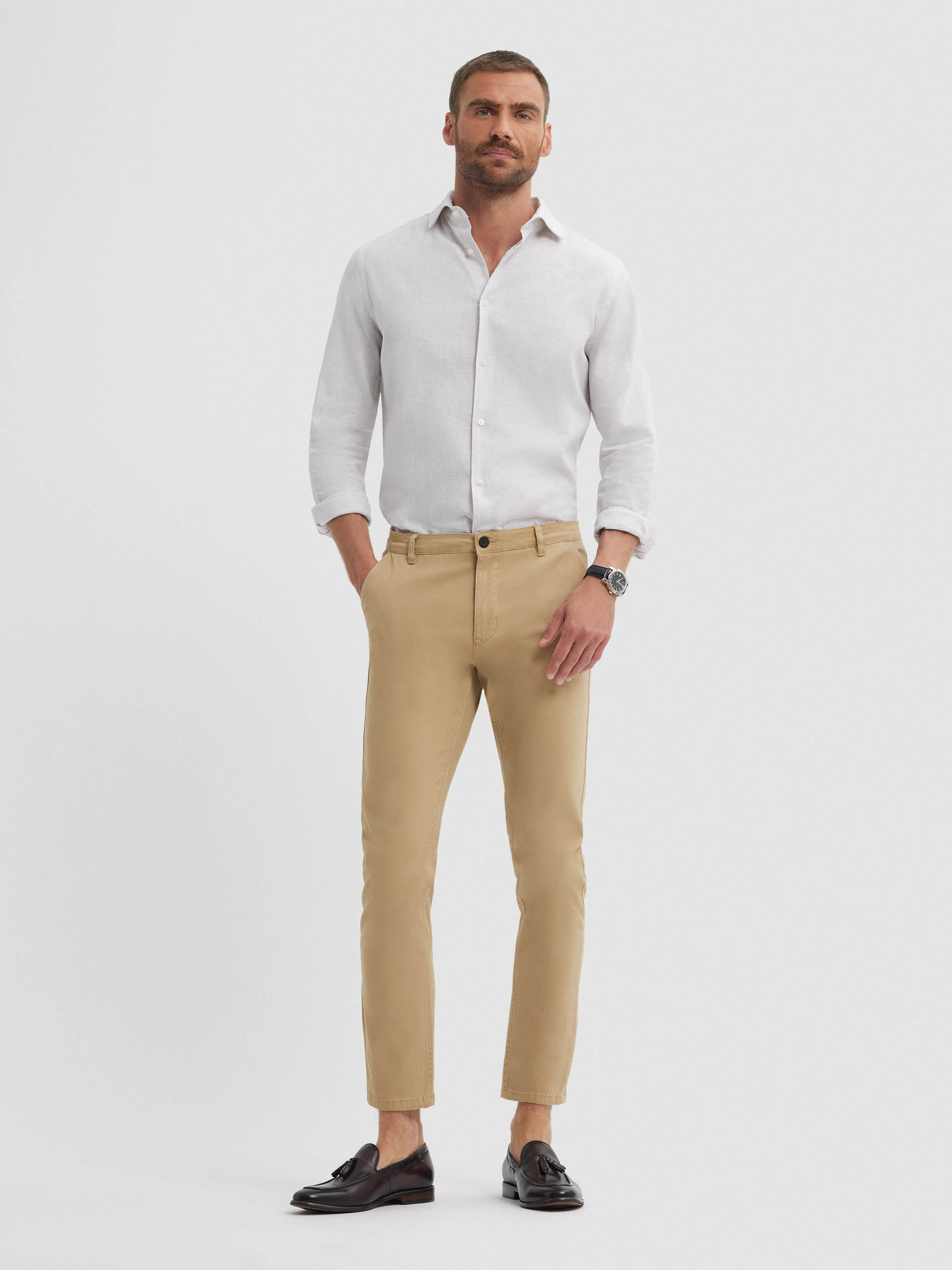 PANTALON CHINO SLIM FIT CAMEL