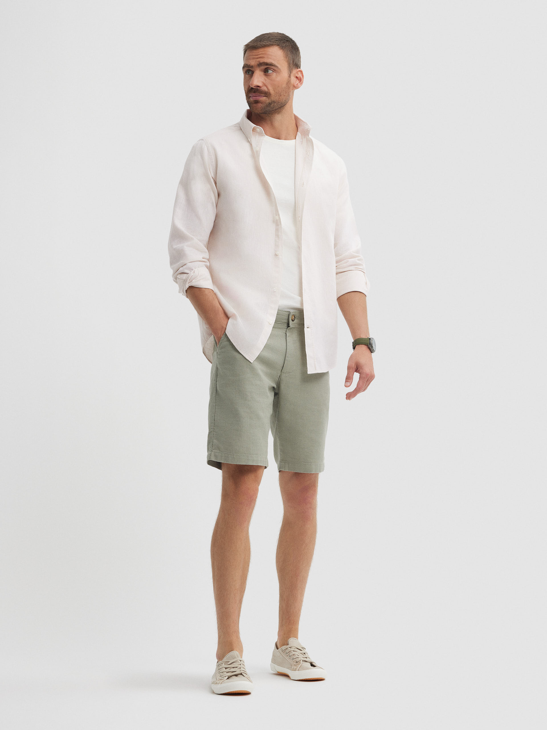 CAMISA LINO C. BOTON