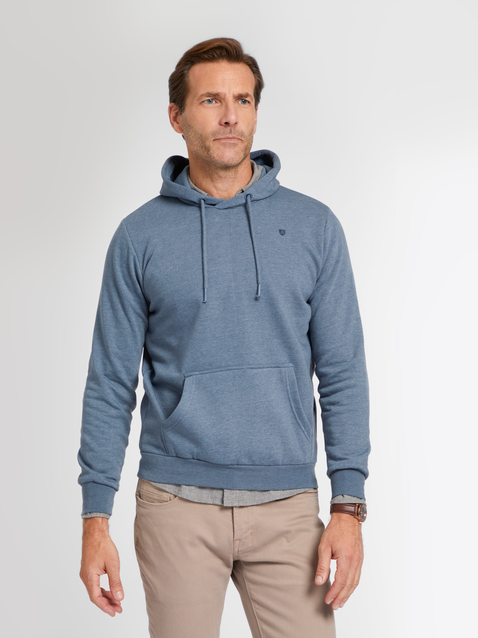 SUDADERA MELANGE AZUL