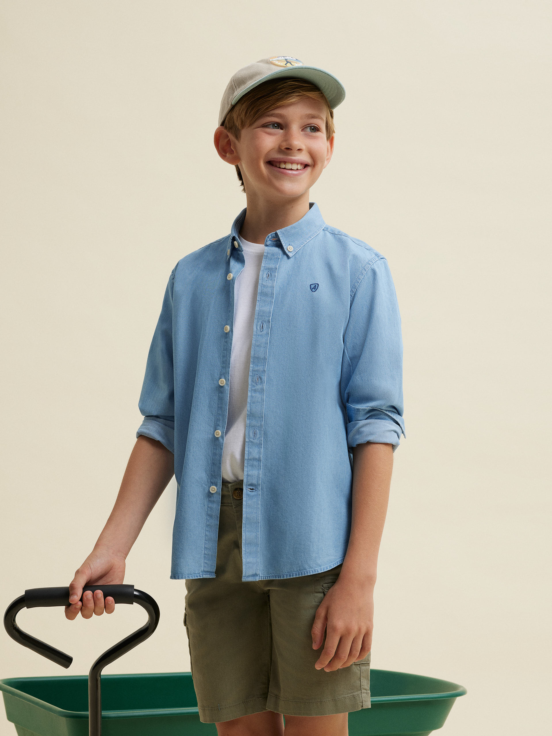 CAMISA DENIM KIDS AZUL