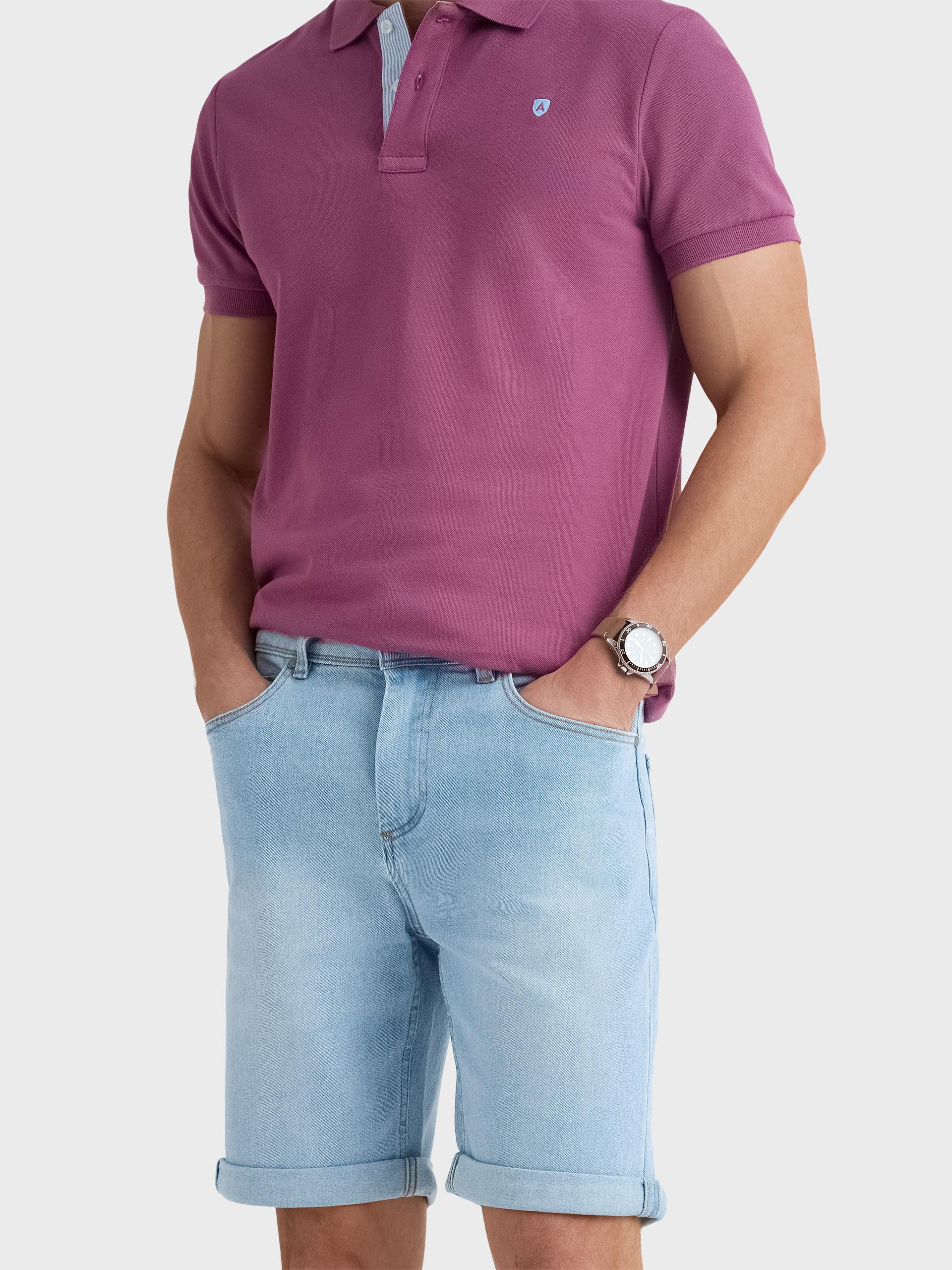 BERMUDA DENIM VUELTA CELESTE