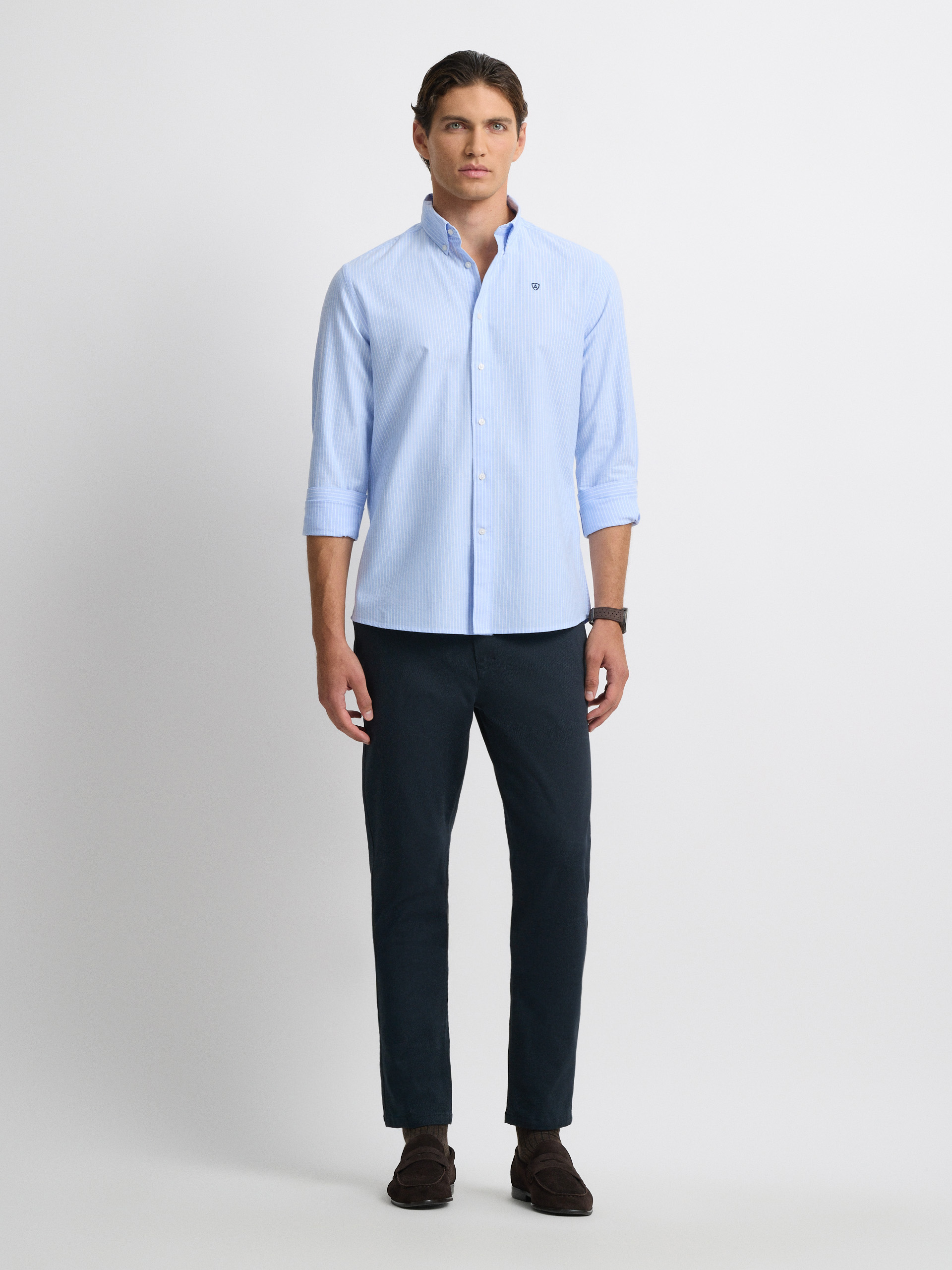 CAMISA OXFORD RAYAS DOWN
