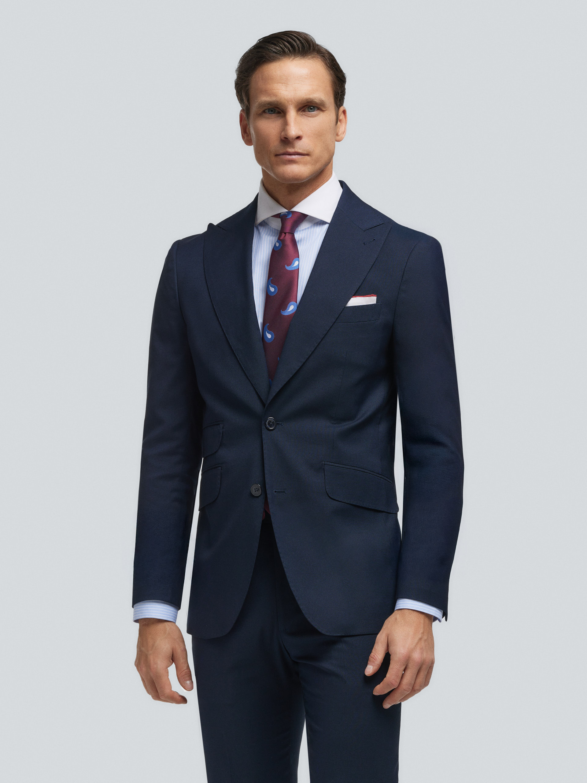 AMERICANA CAPO MICROCHECKS AZUL MARINO