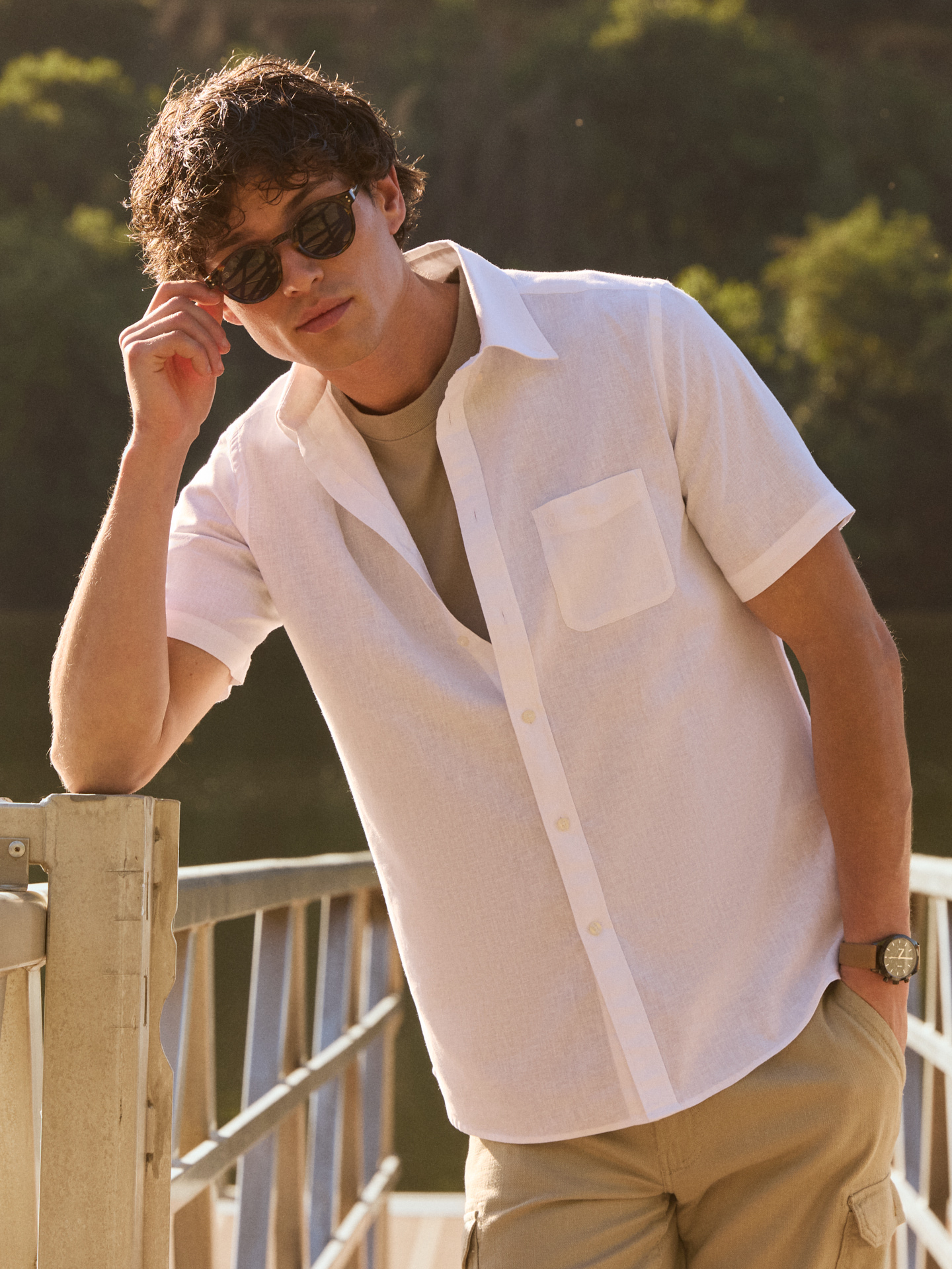 CAMISA LINO M.CORTA BLANCO