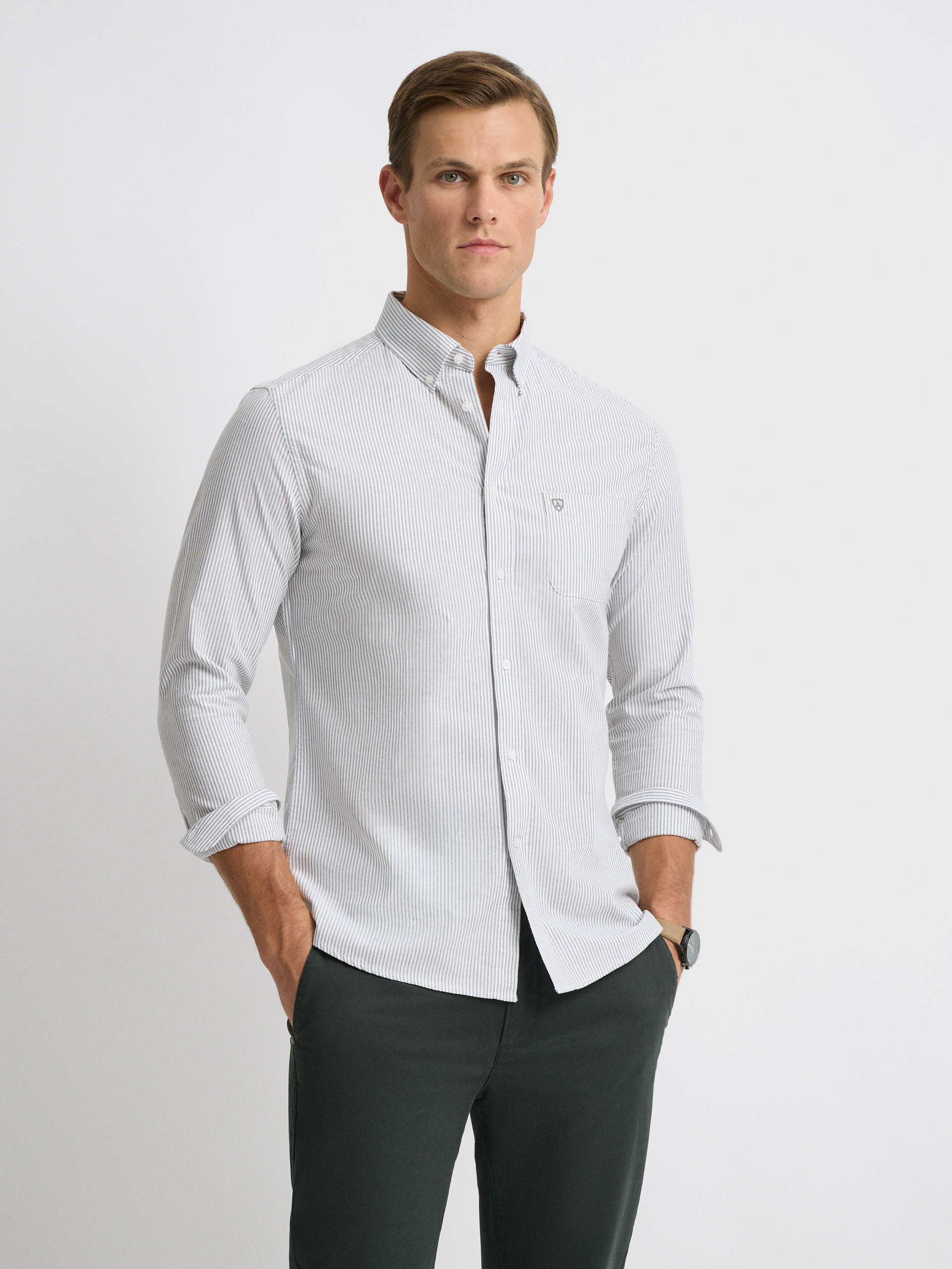 CAMISA OXFORD STRIPES VERDE