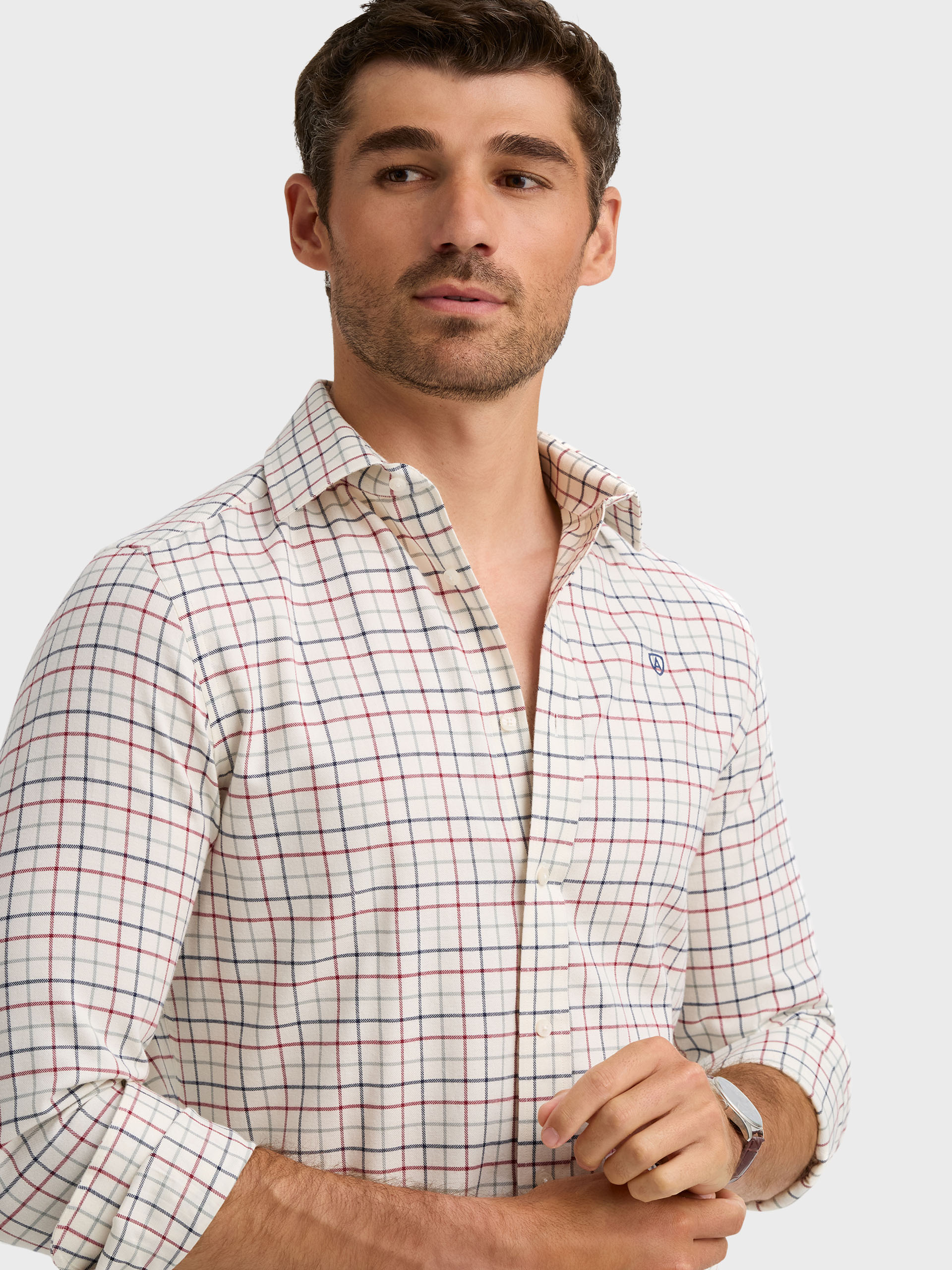 CAMISA HUNTER CHECKS BURDEOS