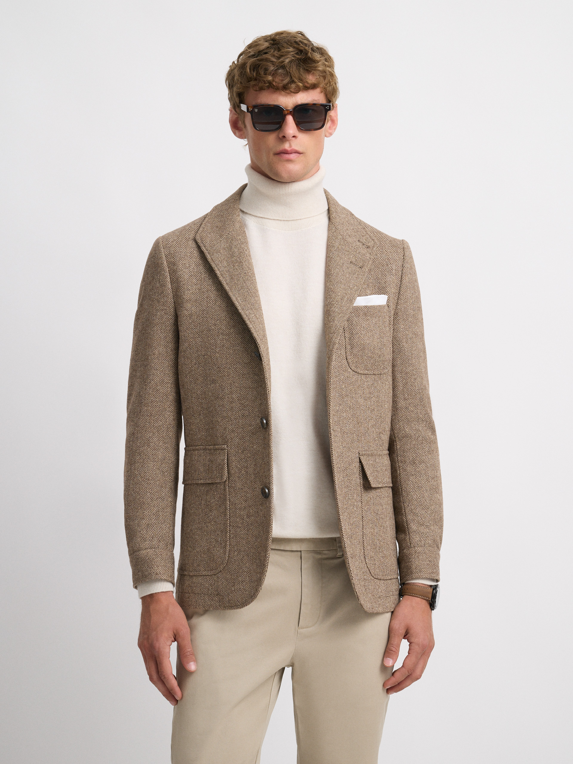 CHAQUETA TEBA ESPIGA CAMEL