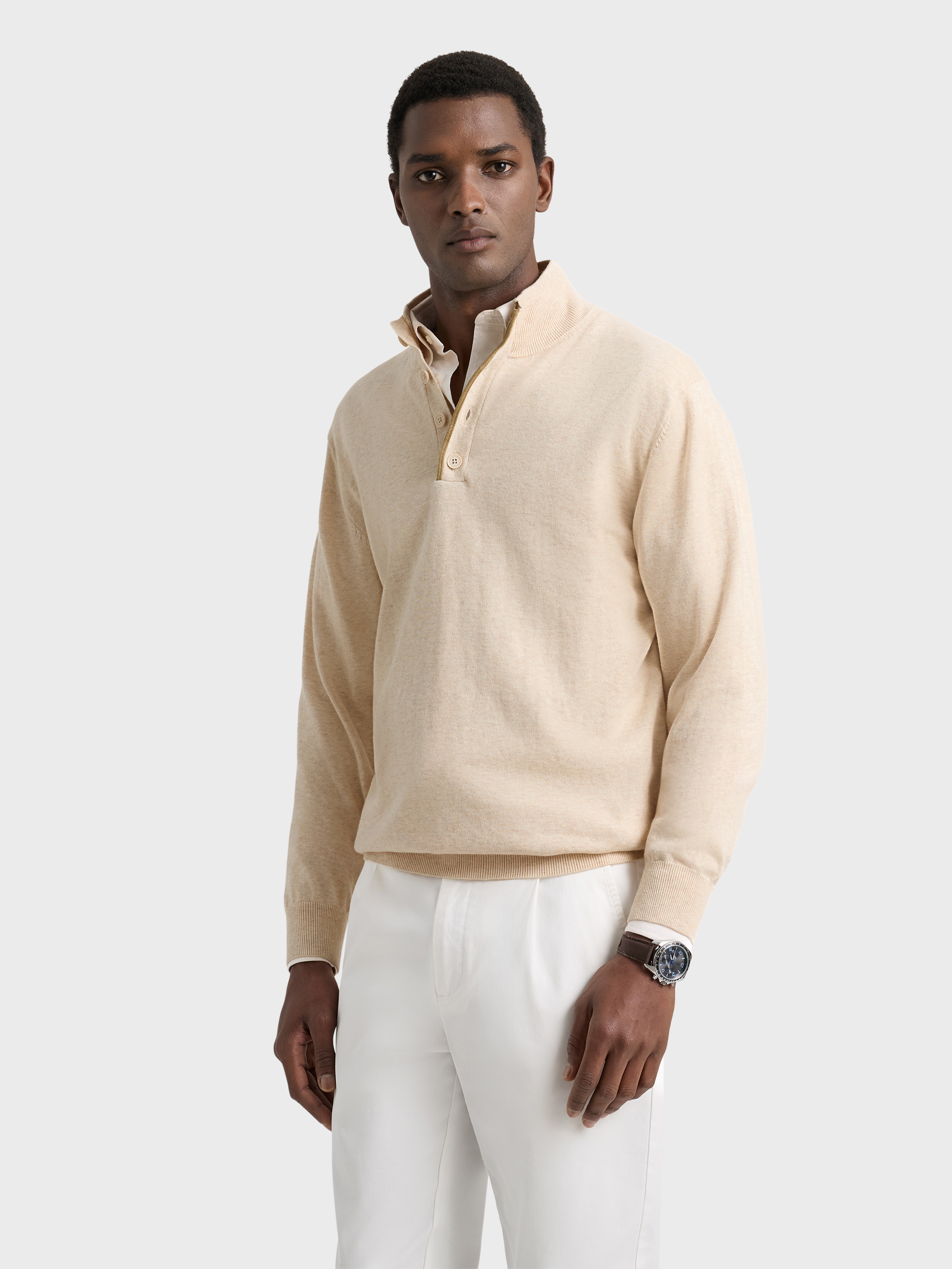 JERSEY BUTTON COLLAR