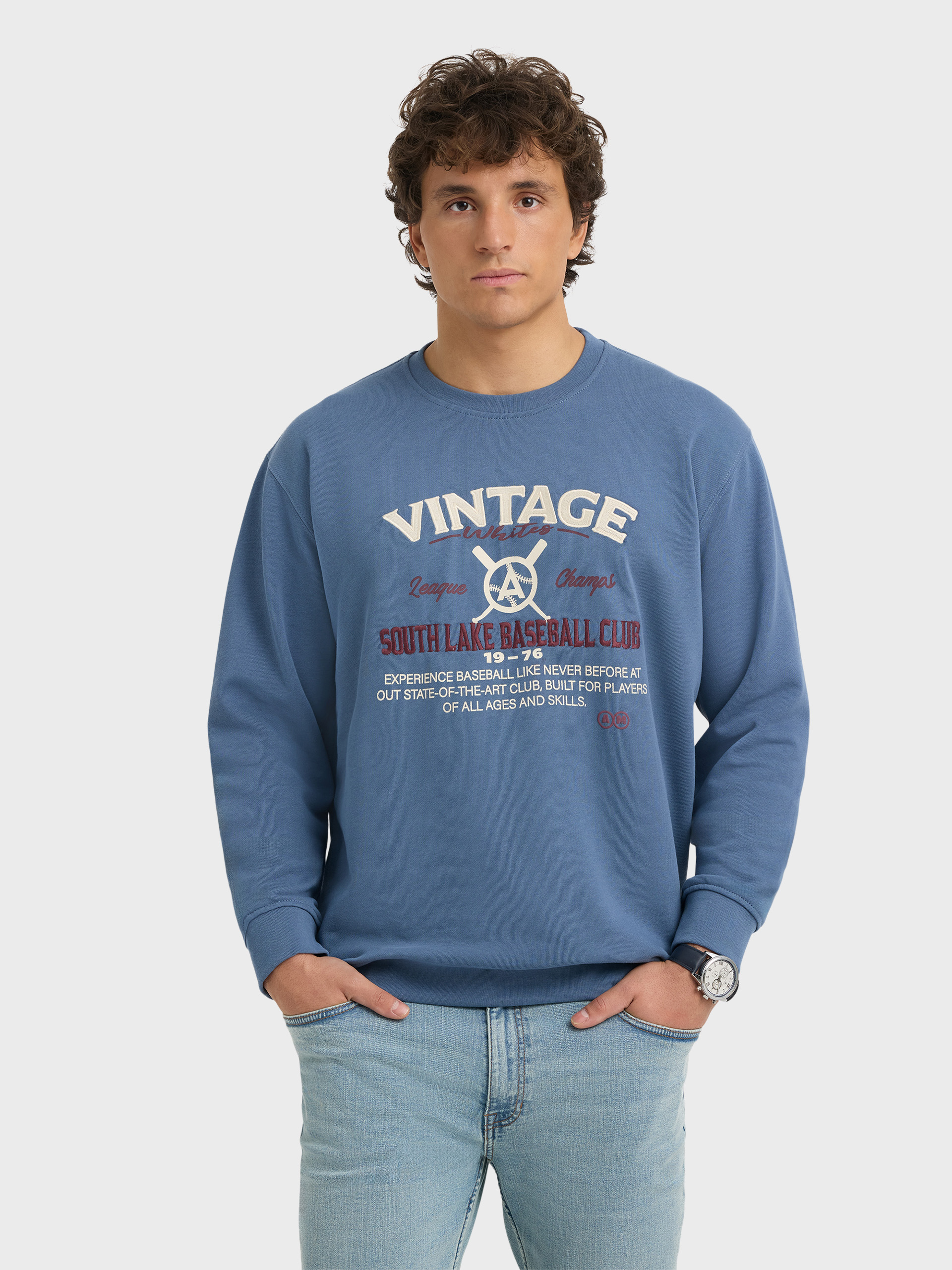 SUDADERA VINTAGE AZUL