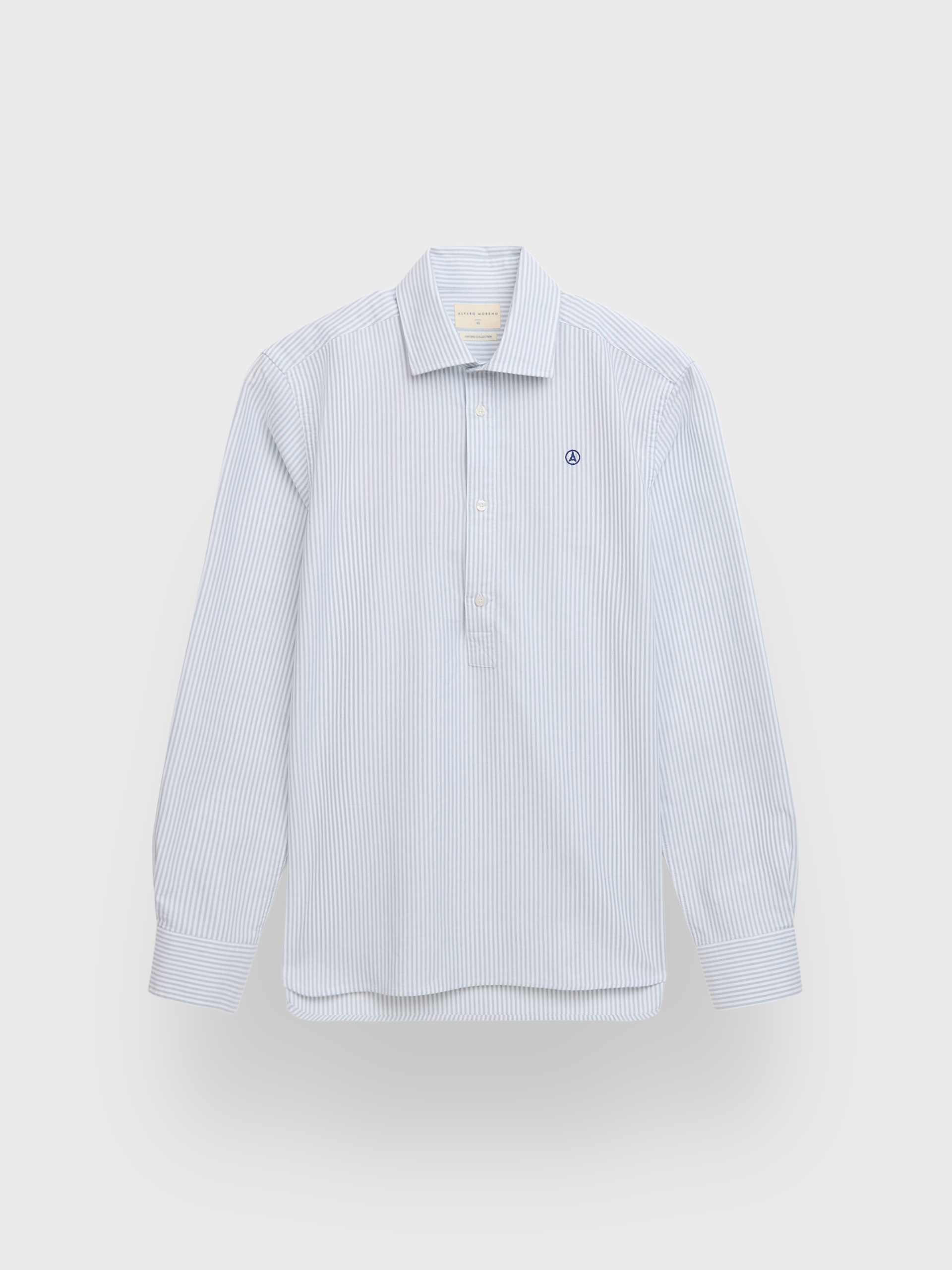 POLERA OXFORD RAYAS AZUL