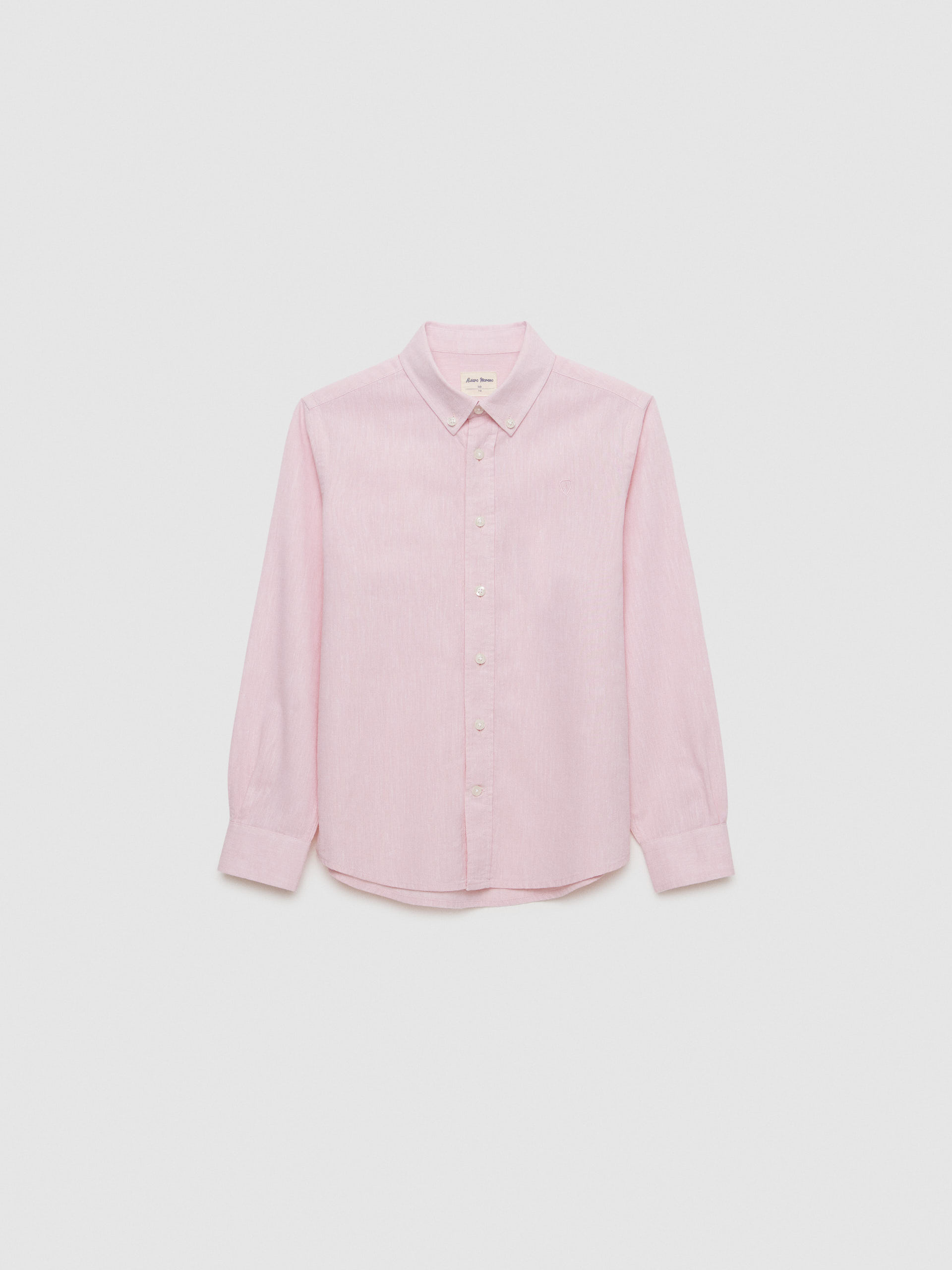 CAMISA LINO C. BOTON KIDS SALM&Oacute;N