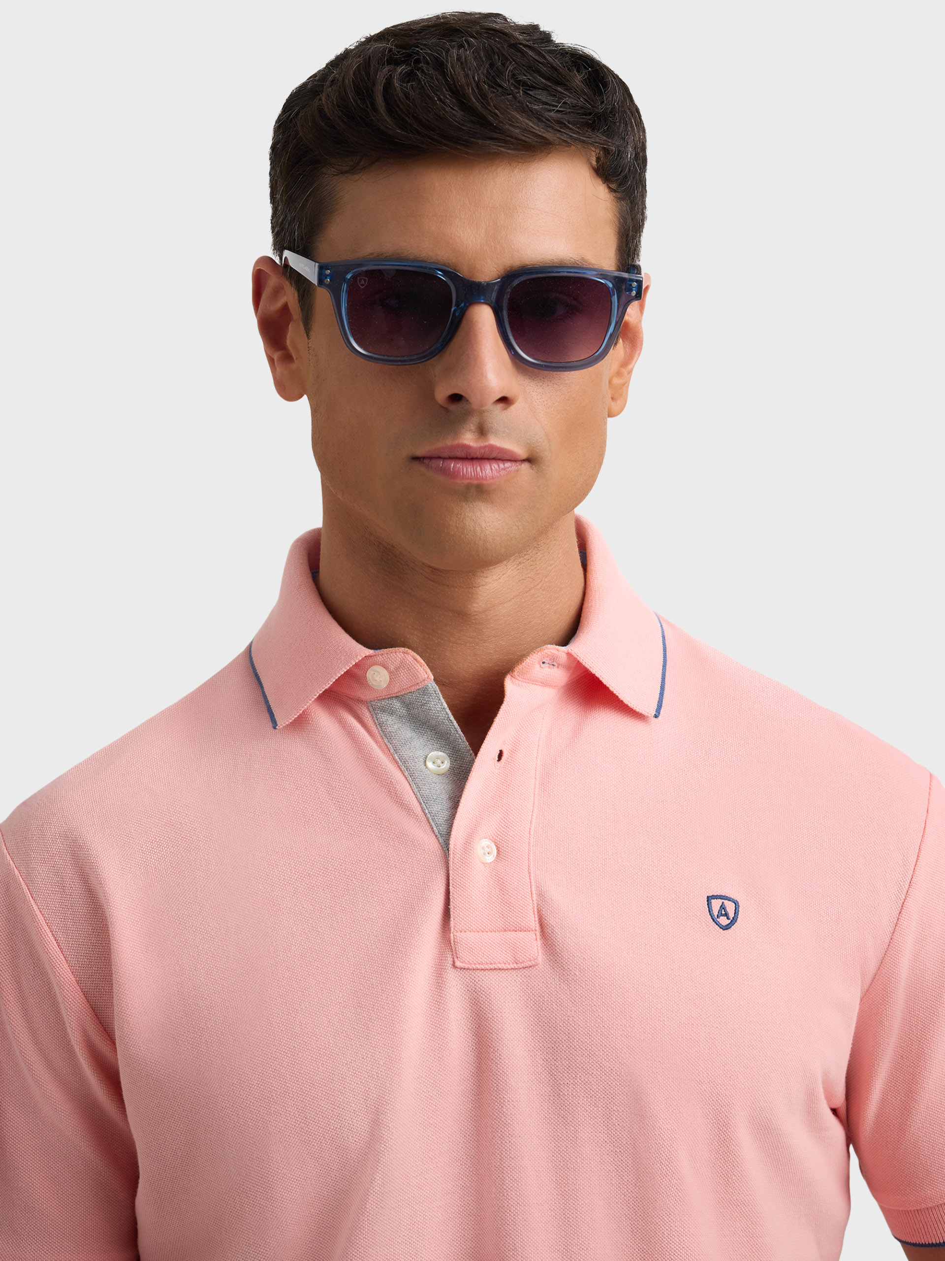 POLO CONTRAST SALM&Oacute;N