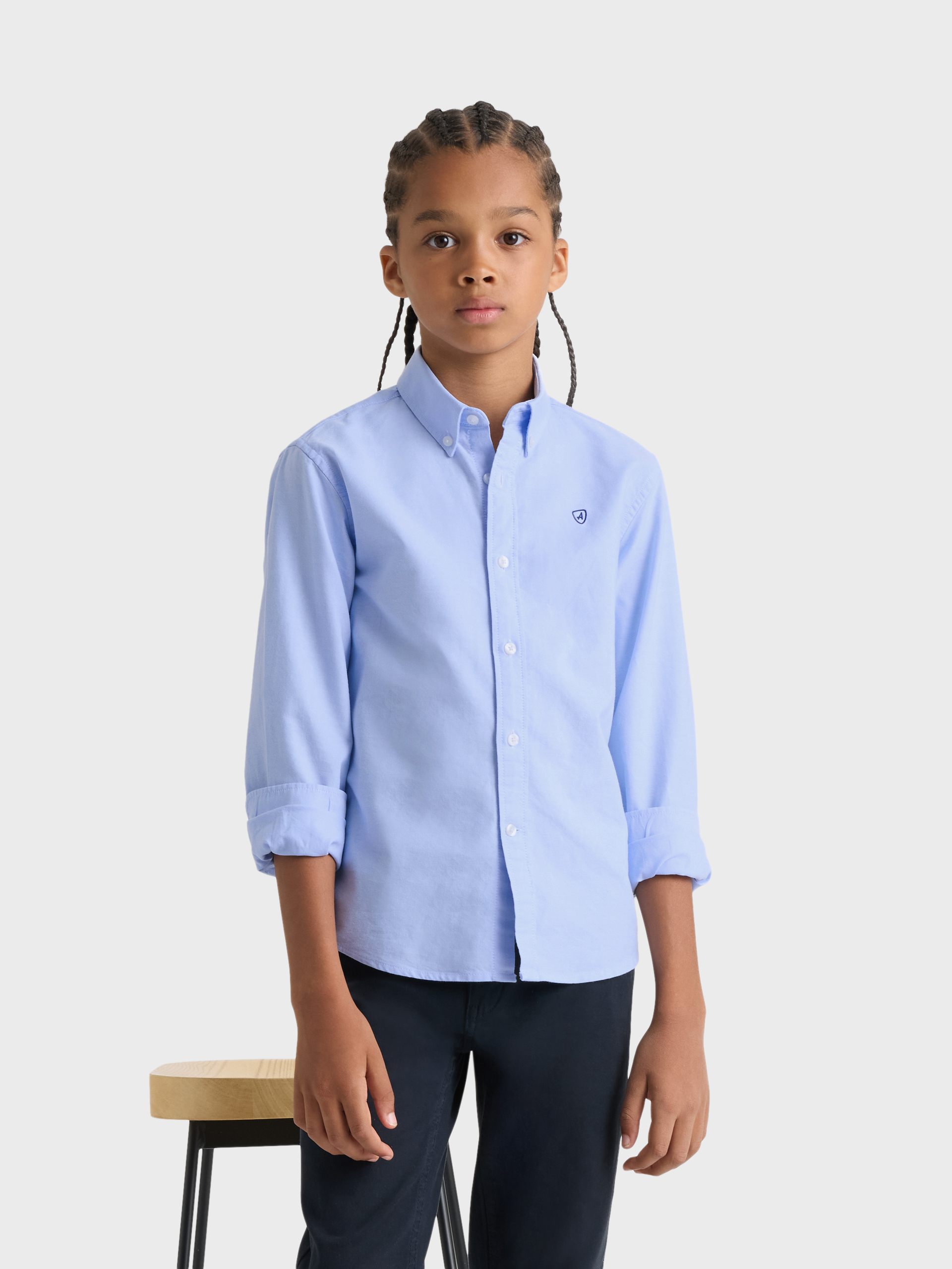 CAMISA OXFORD BASIC KIDS CELESTE