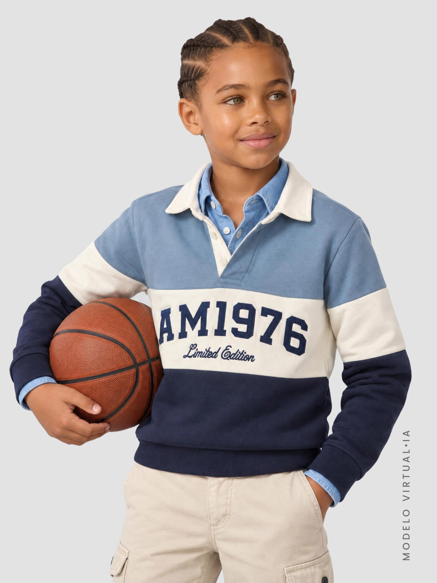 SUDADERA POLO 1976 KIDS CELESTE