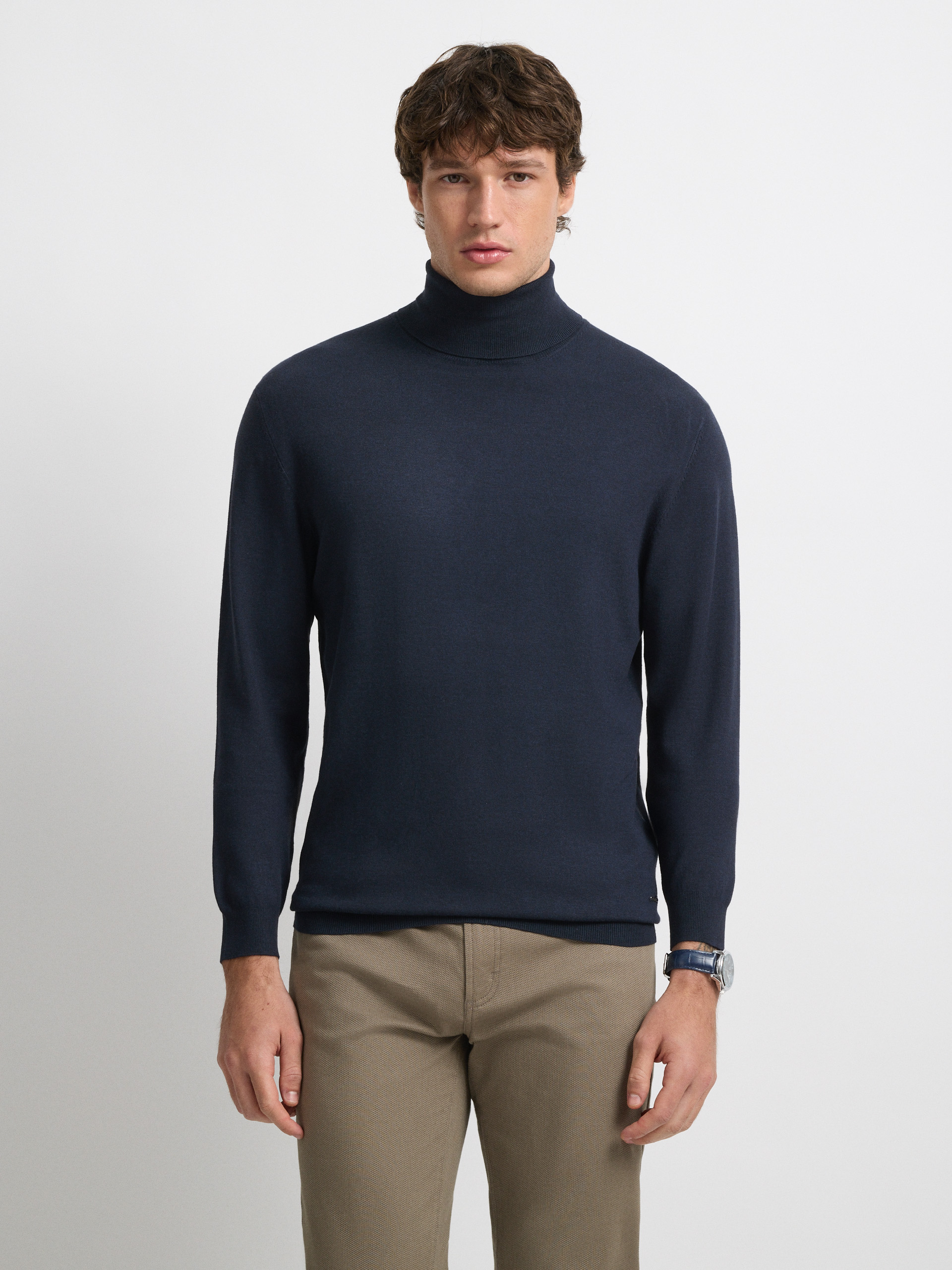 JERSEY CUELLO VUELTO AZUL MARINO