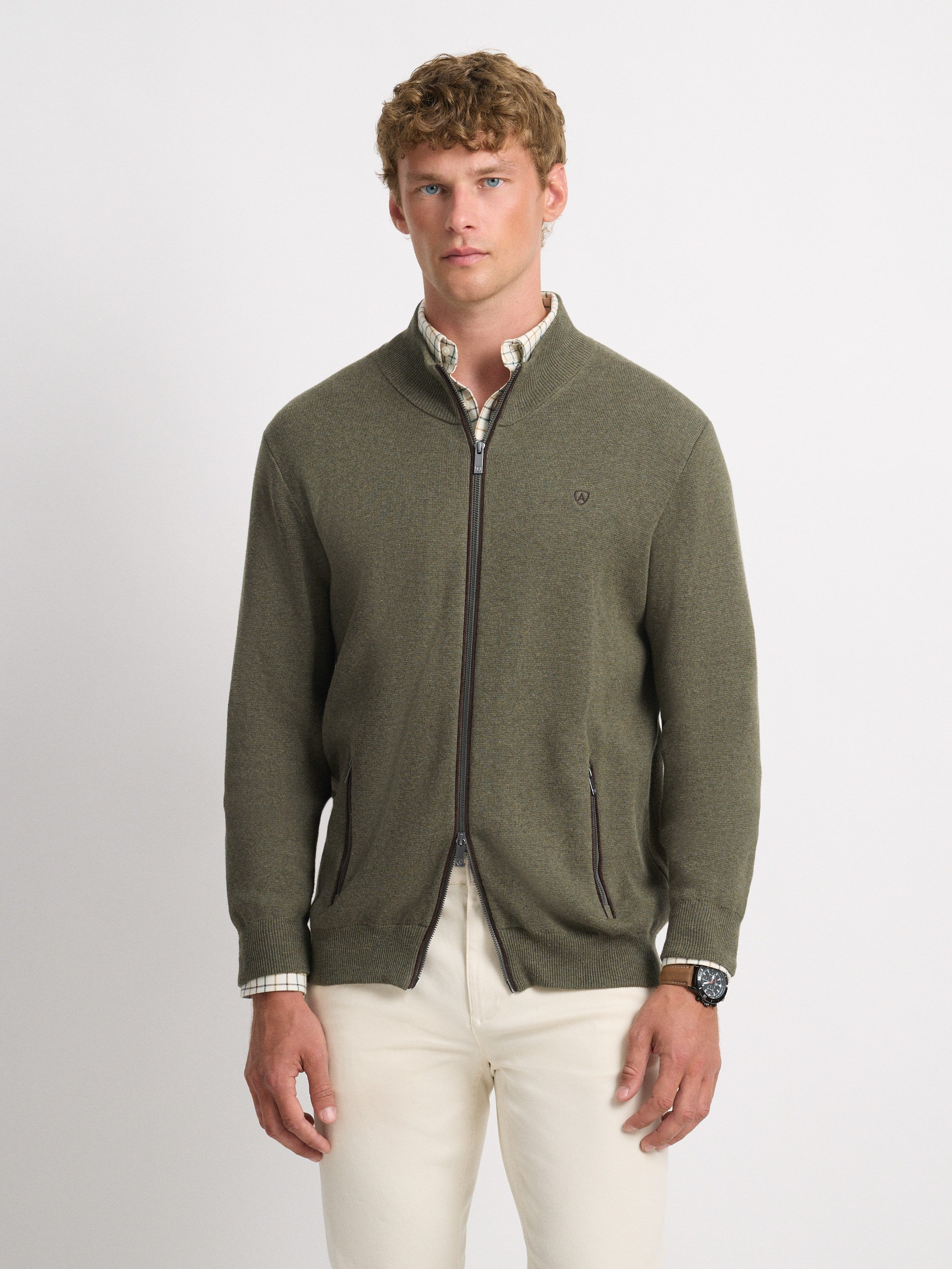 CARDIGAN CONTRASTE VERDE