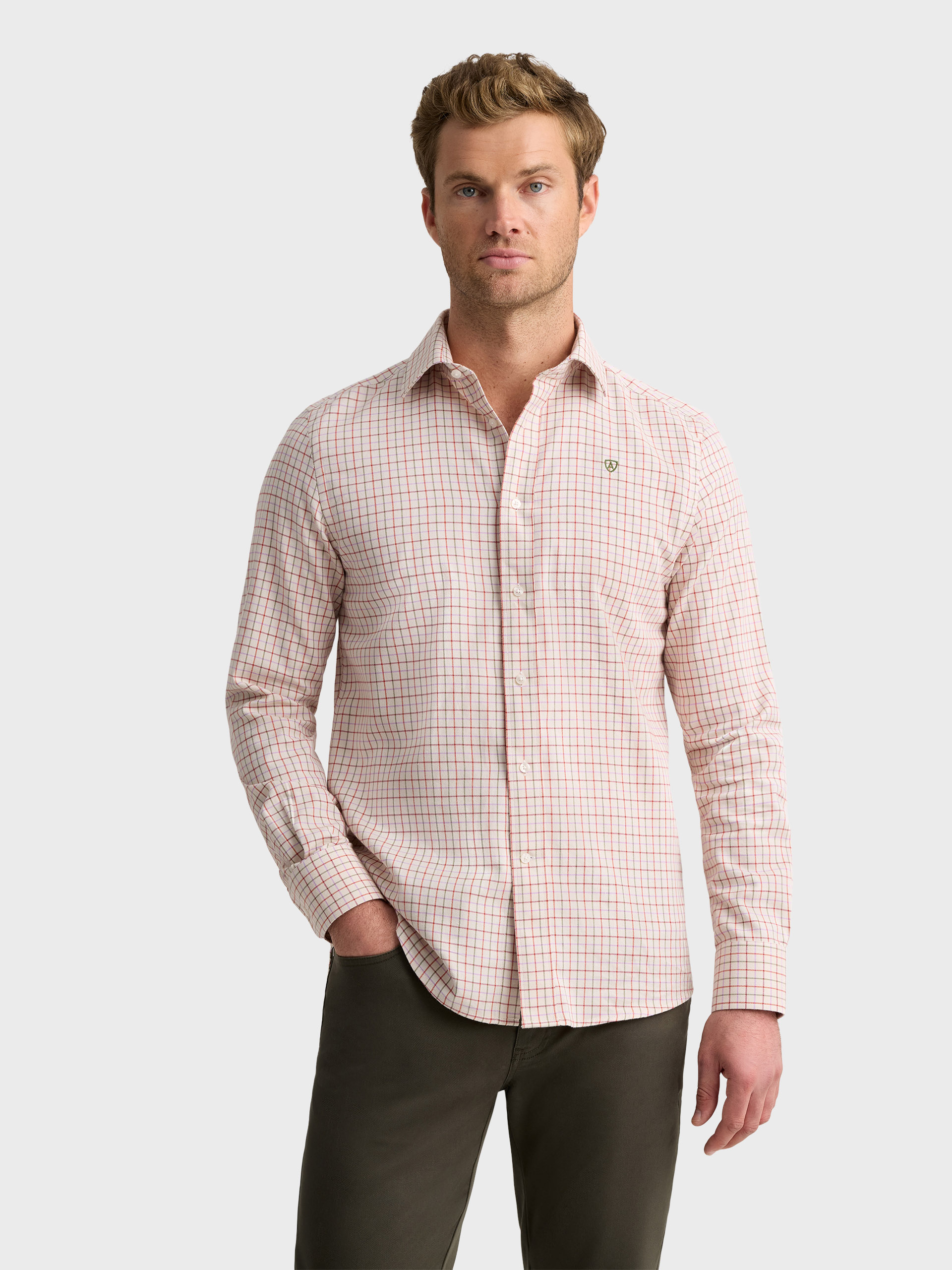 CAMISA HUNTER CHECKS BEIGE