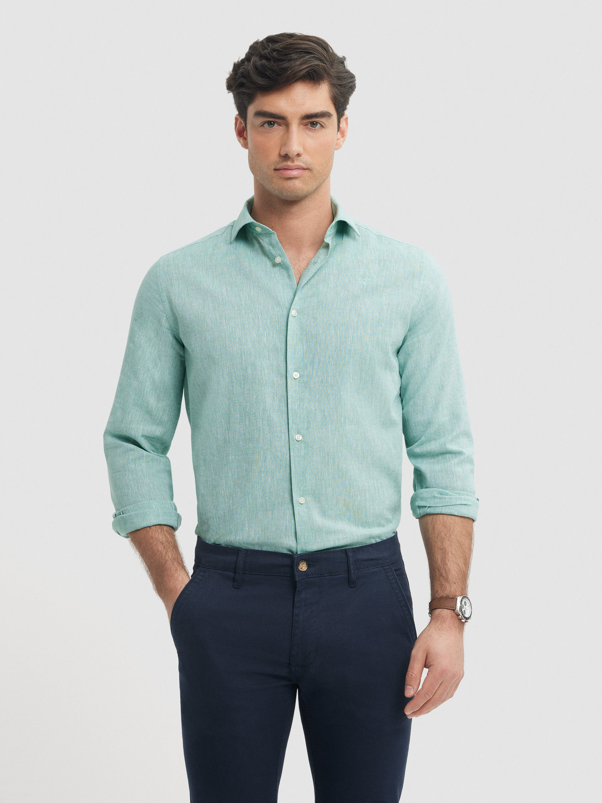 CAMISA LINO ALEX VERDE