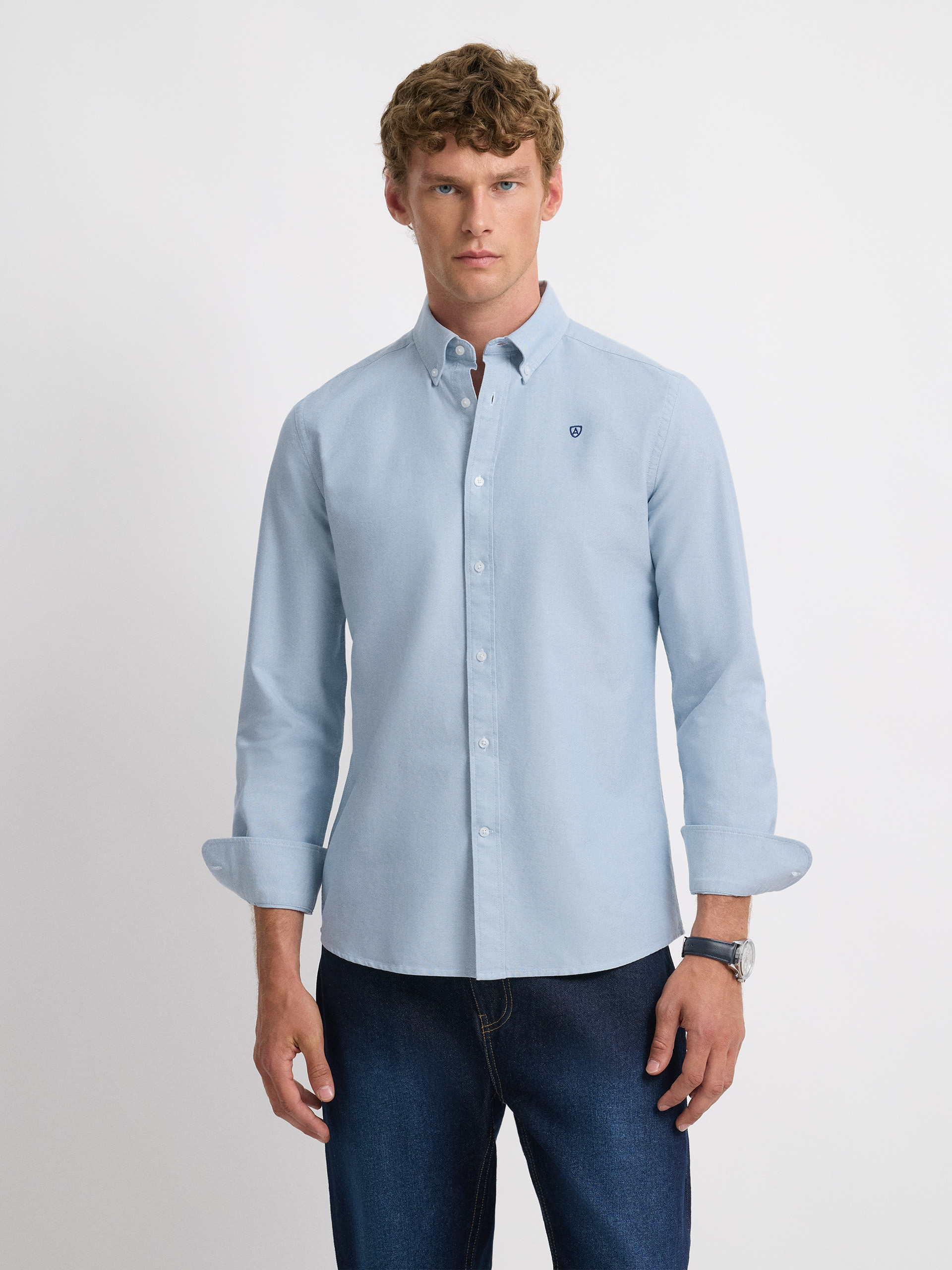 CAMISA OXFORD SOLID AZUL