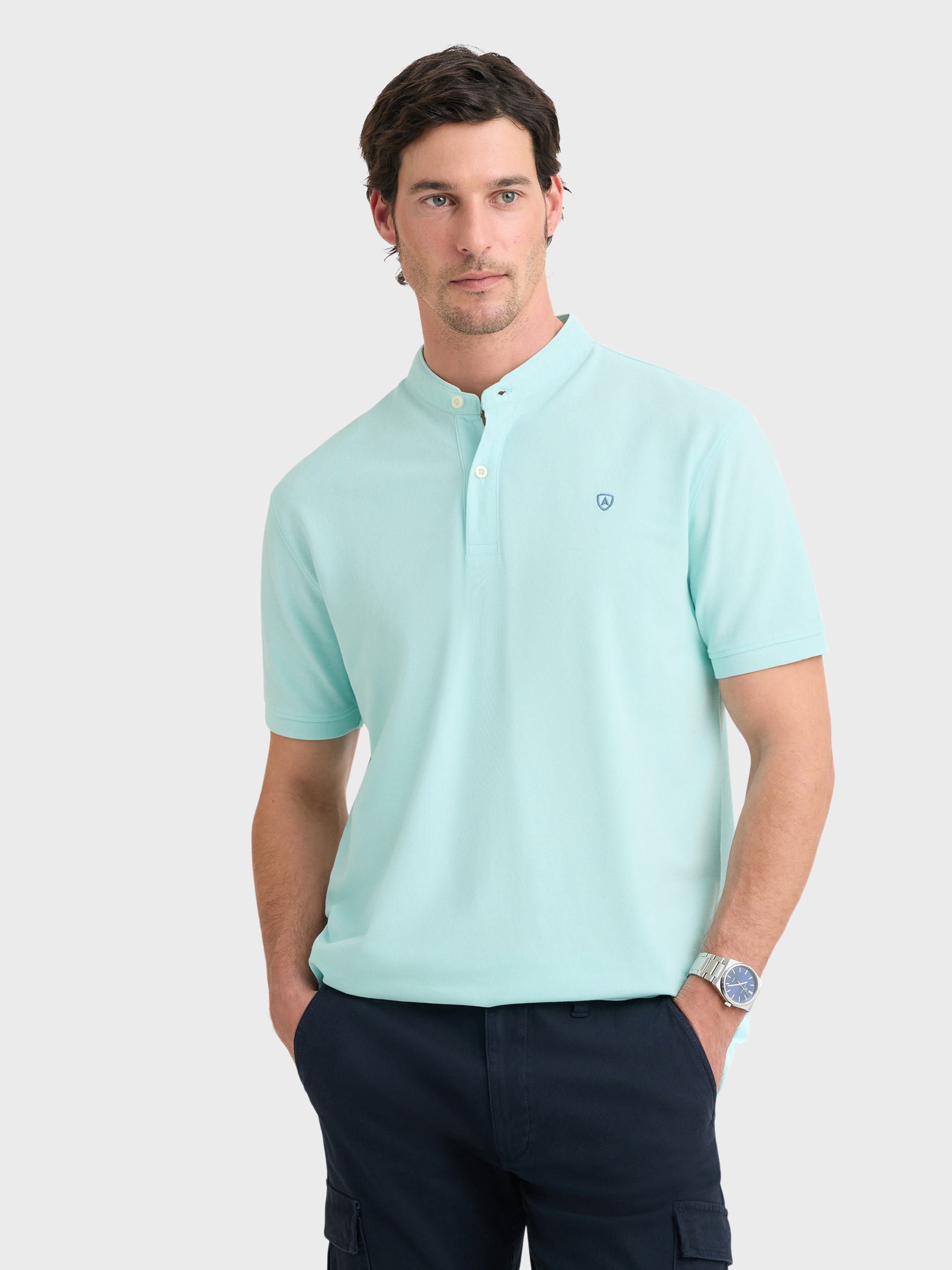 POLO MAO VERDE AGUA