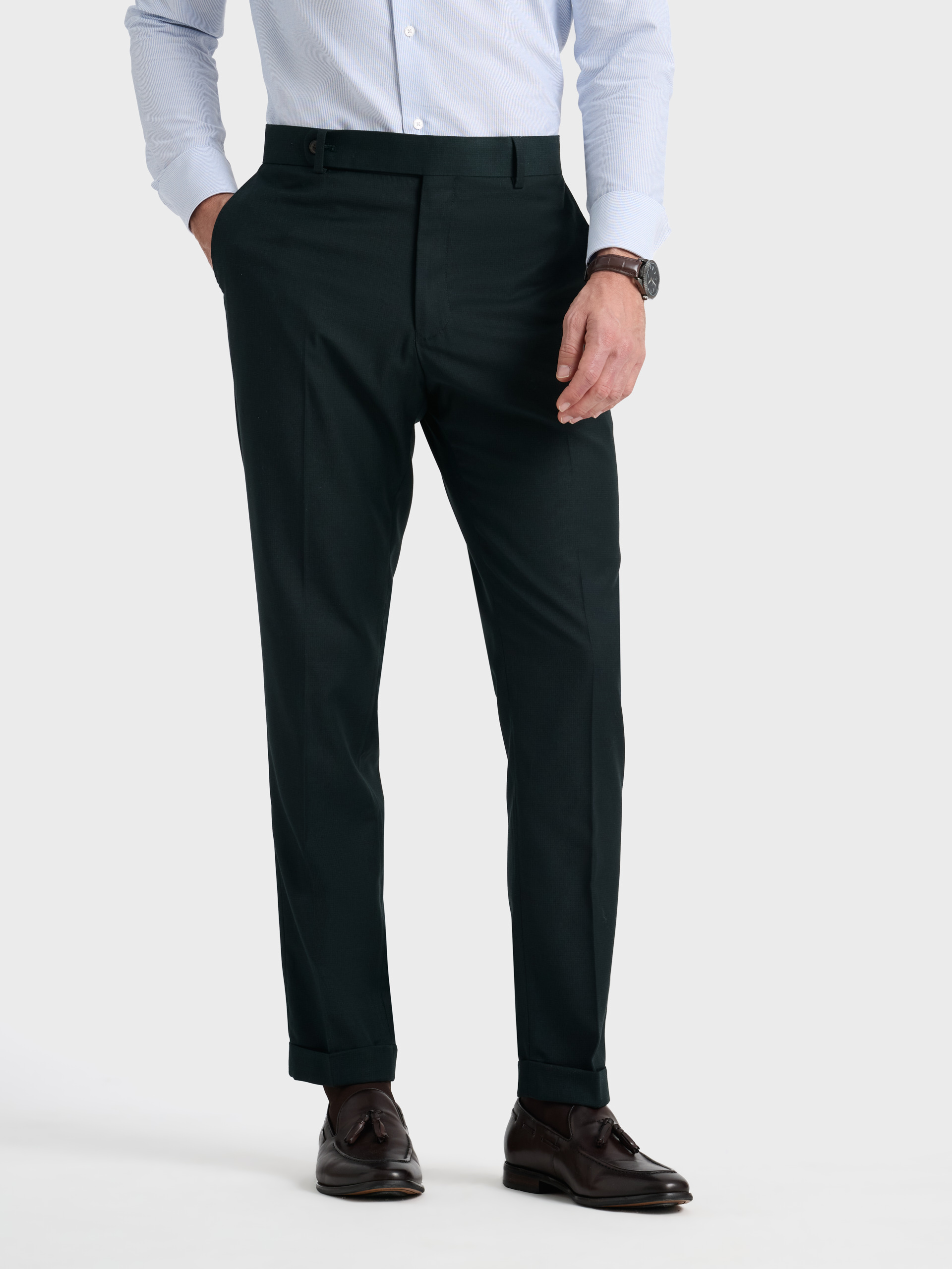 PANTALON NAPOLI MICROCHECKS VERDE