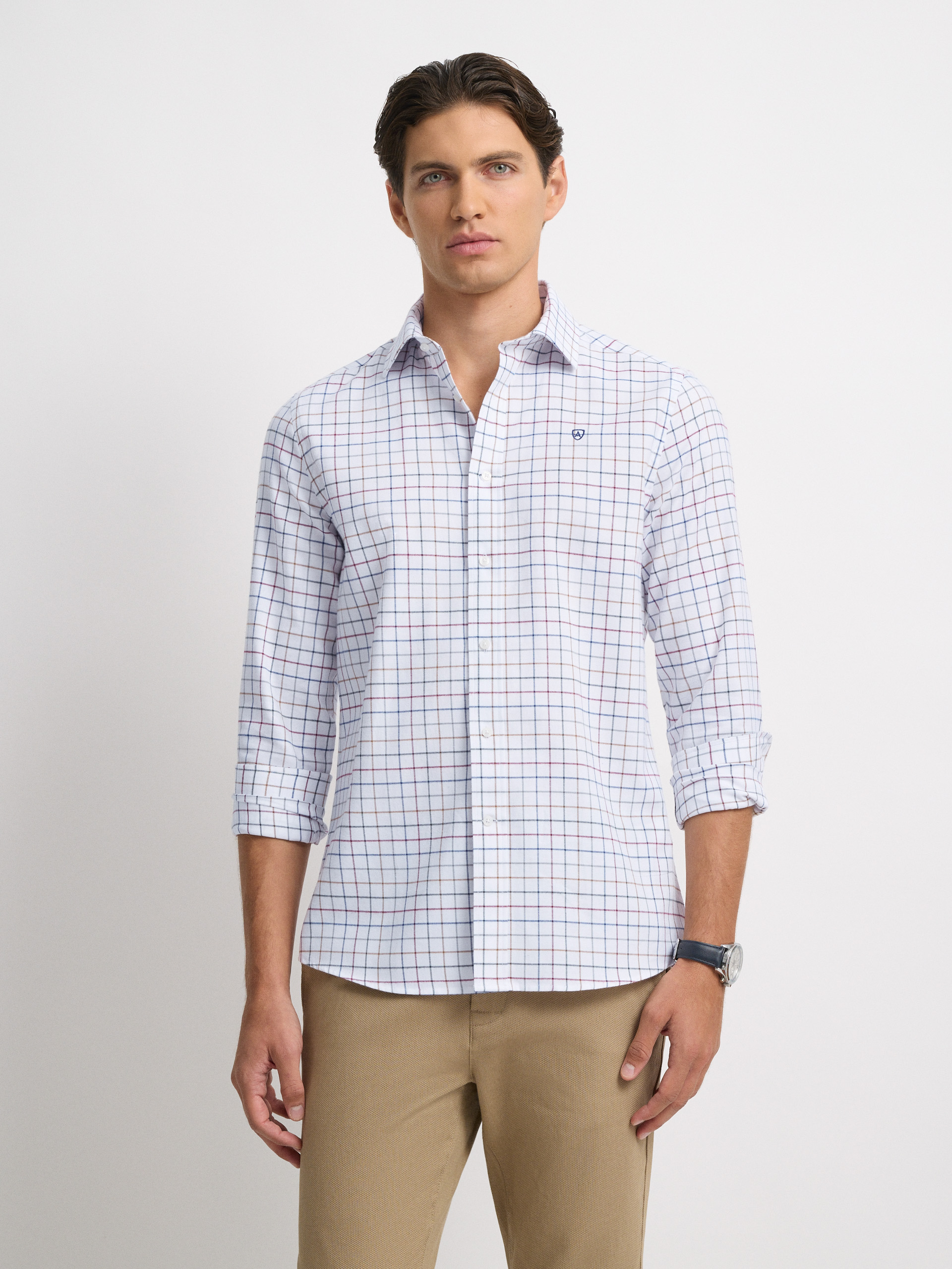 CAMISA HUNTER CHECKS BURDEOS