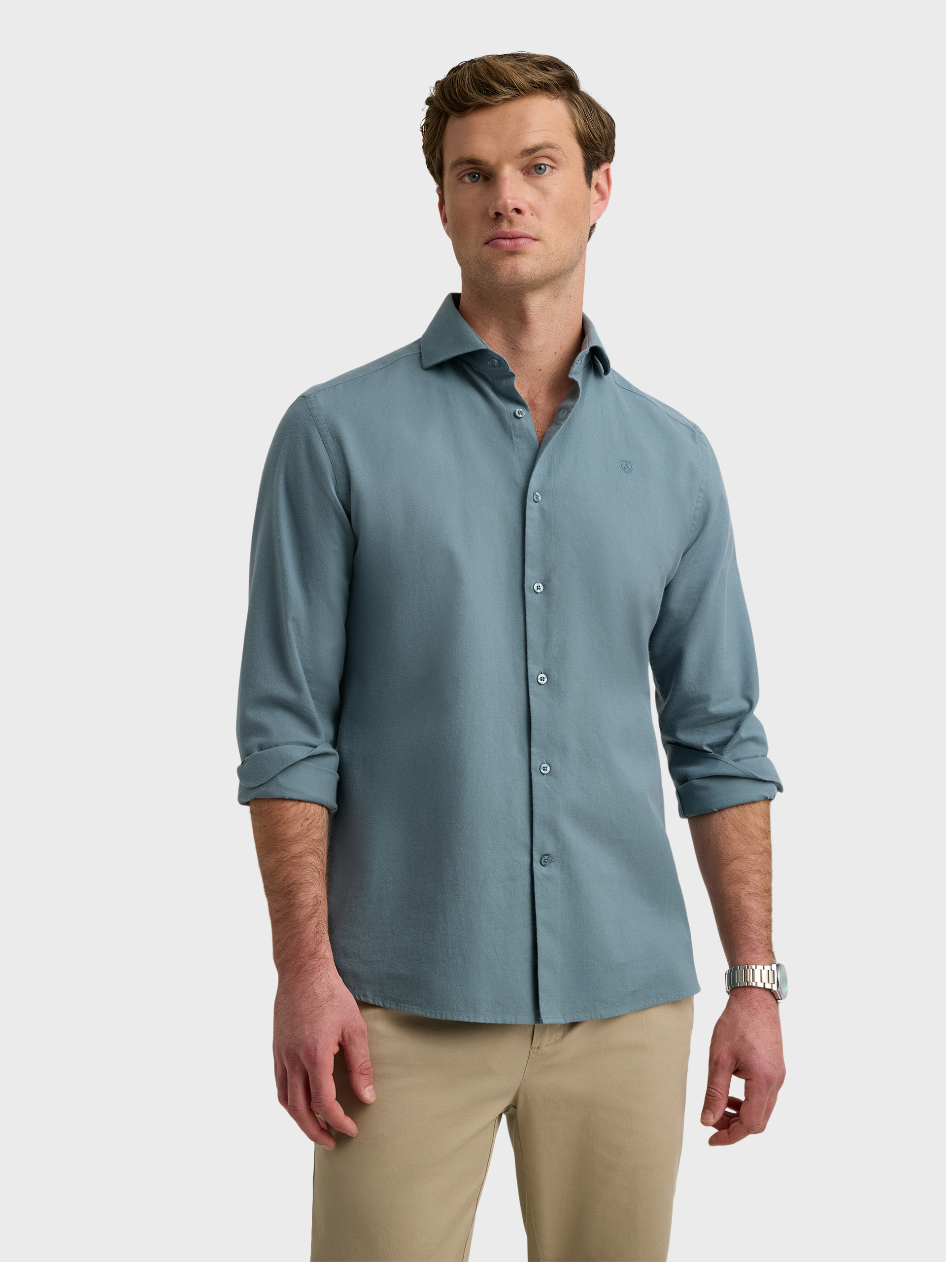 CAMISA TWILL PEACH AZUL