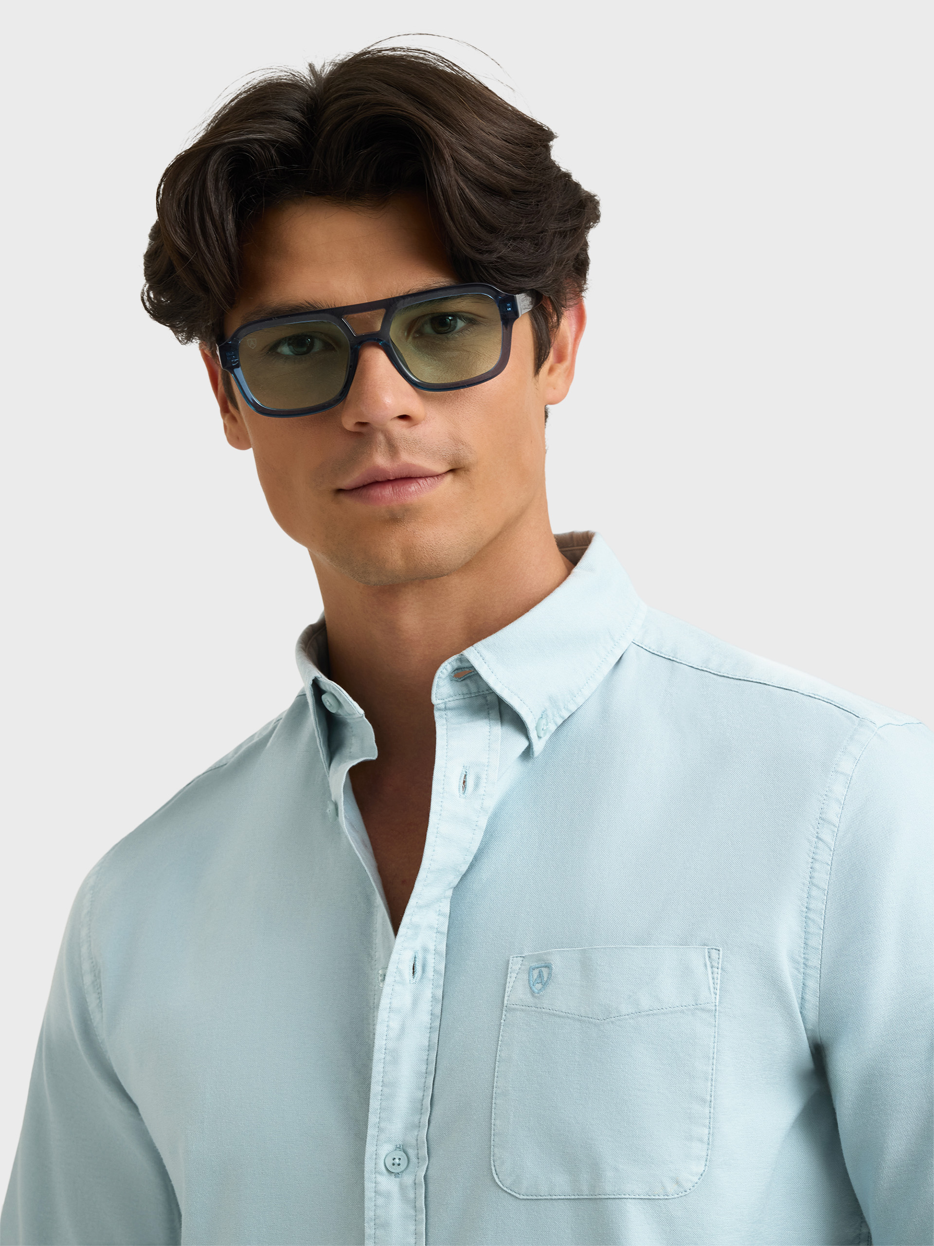 CAMISA OXFORD POCKET DYE AZUL