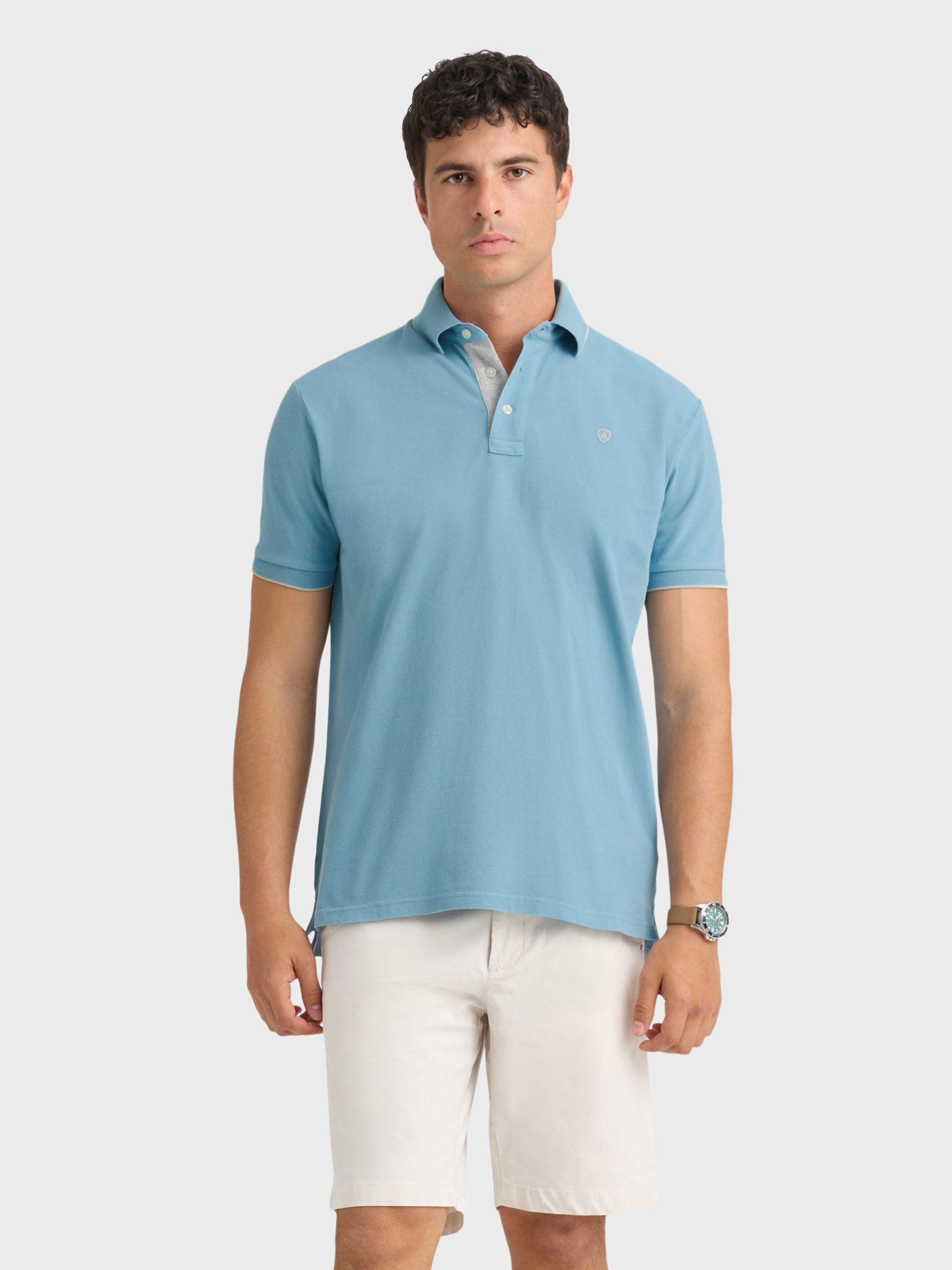 POLO CONTRAST AZUL