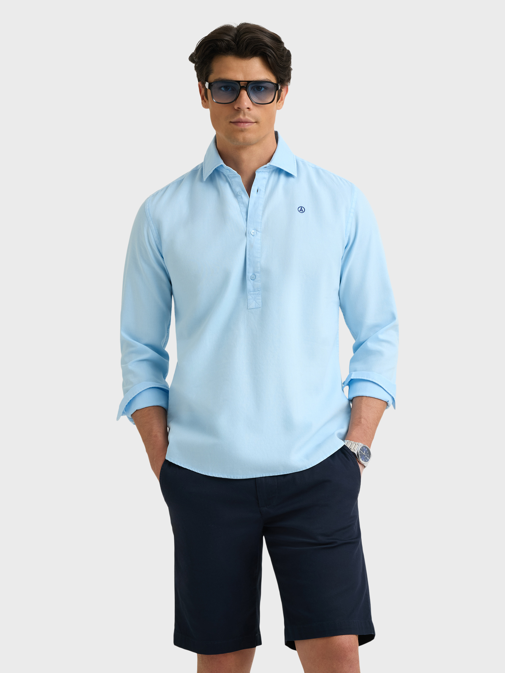 POLERA PANAMA DYE CELESTE