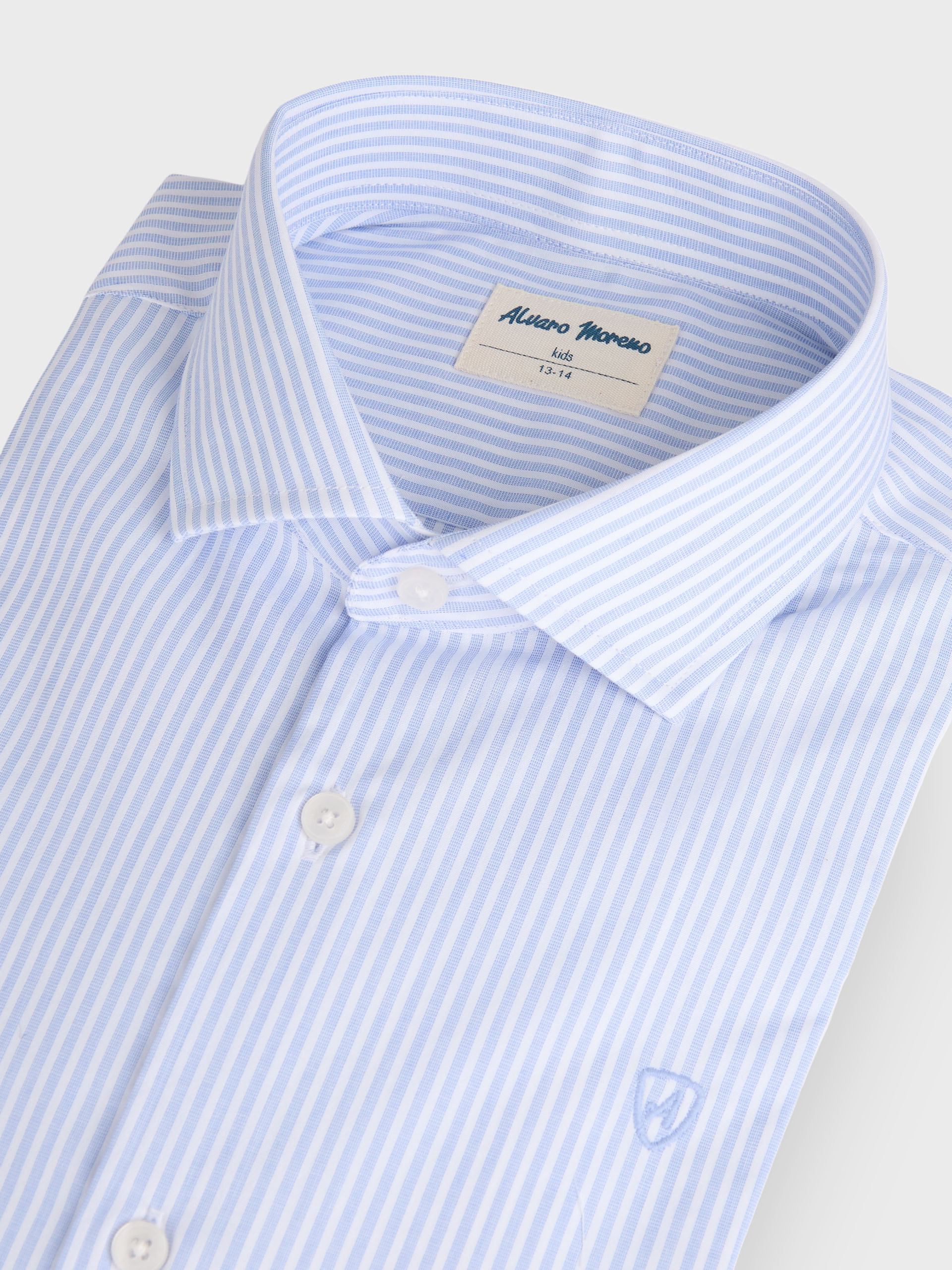 CAMISA VESTIR RAYAS KIDS CELESTE