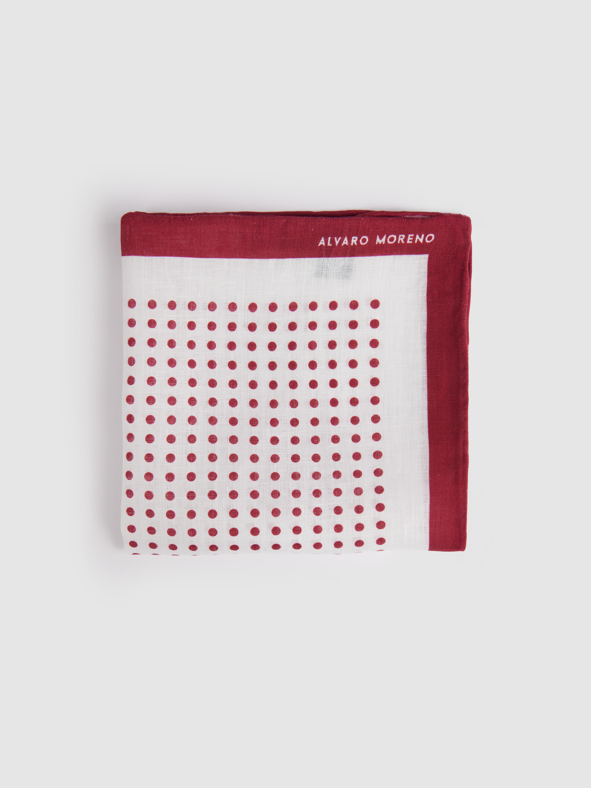 PAÑUELO LINO PRINT BURDEOS