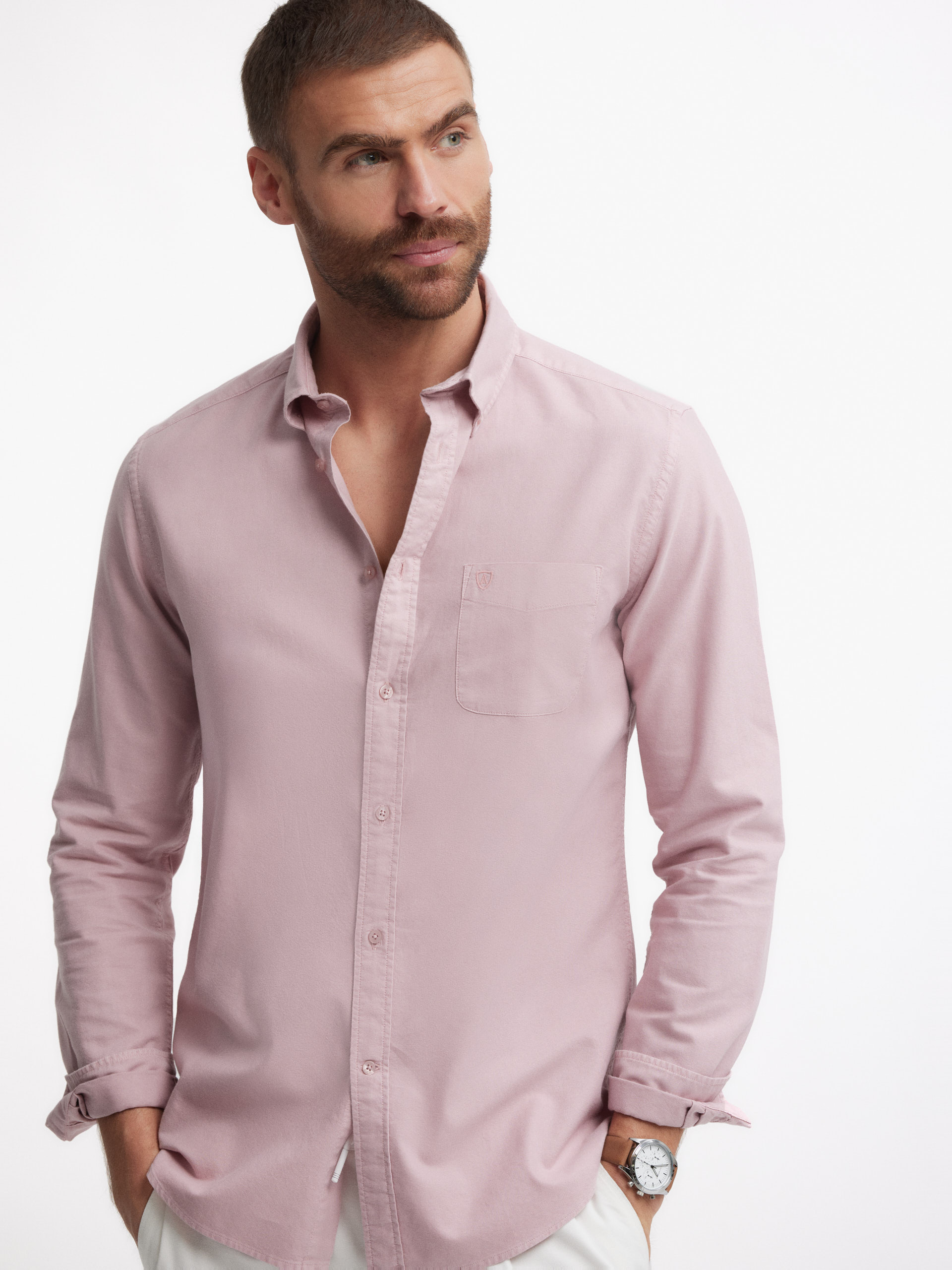 CAMISA OXFORD POCKET DYE ROSA