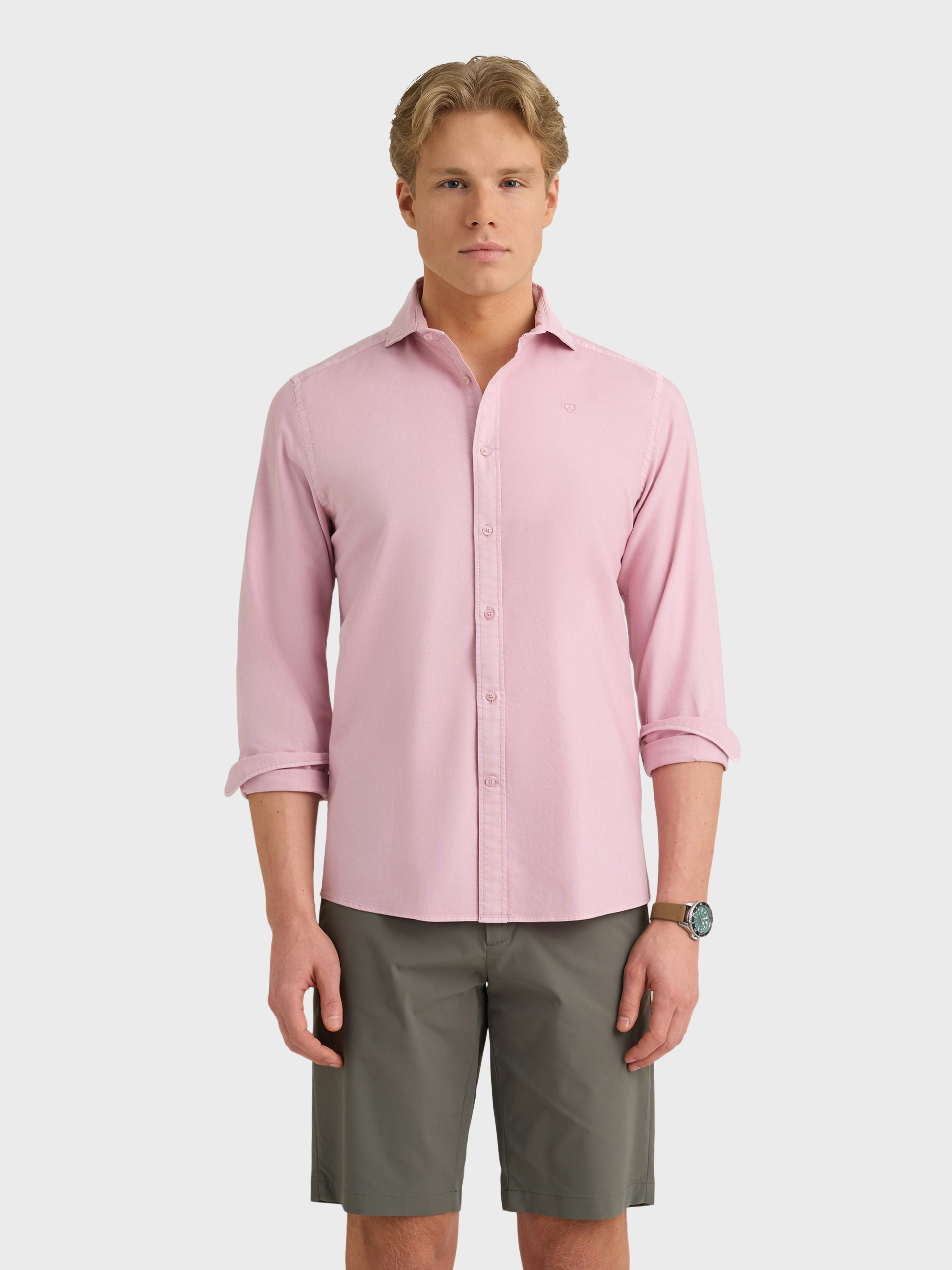 CAMISA OXFORD DYE TIE COLLAR ROSA