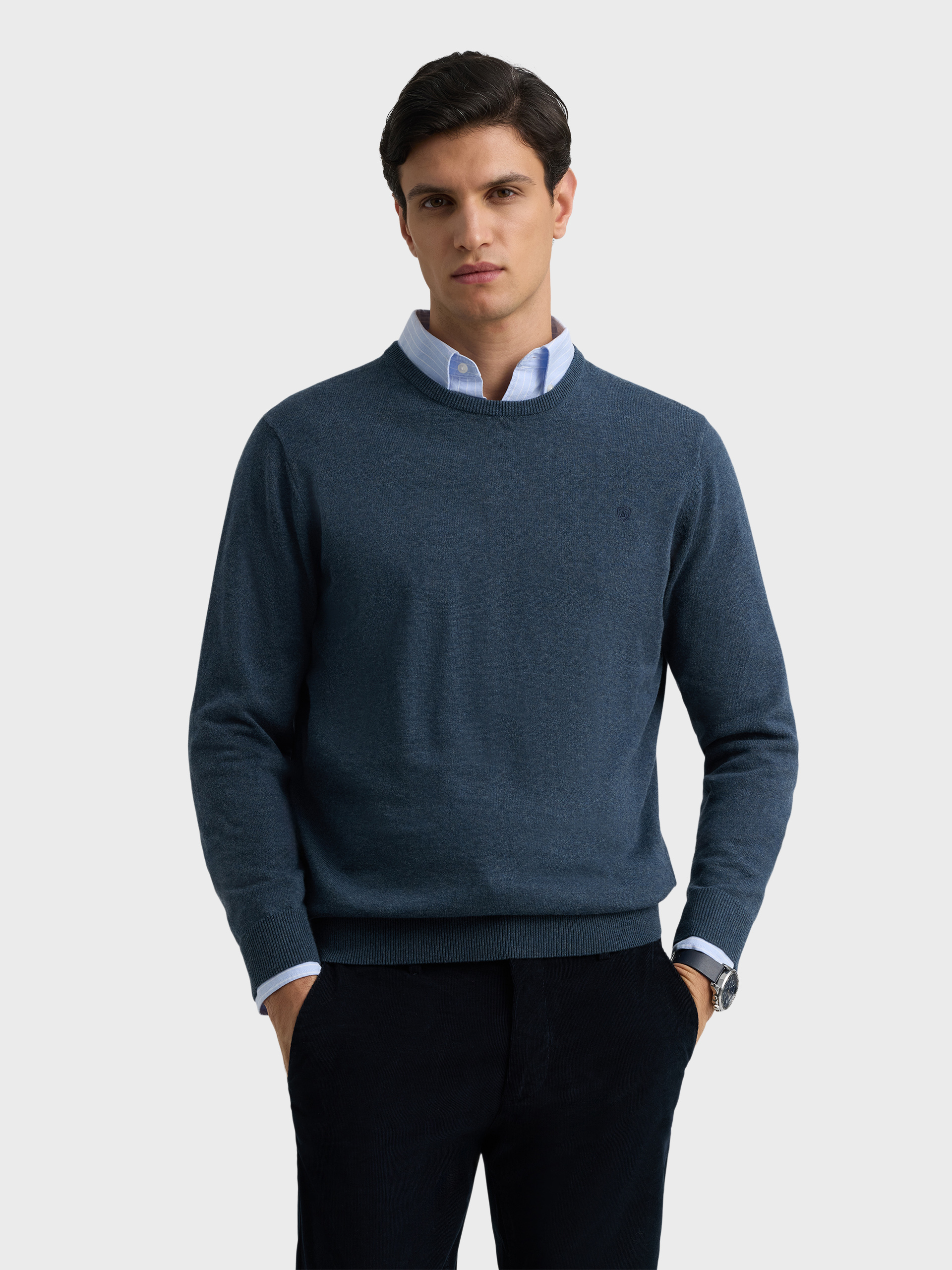 JERSEY ROUND NECK BASIC AZUL